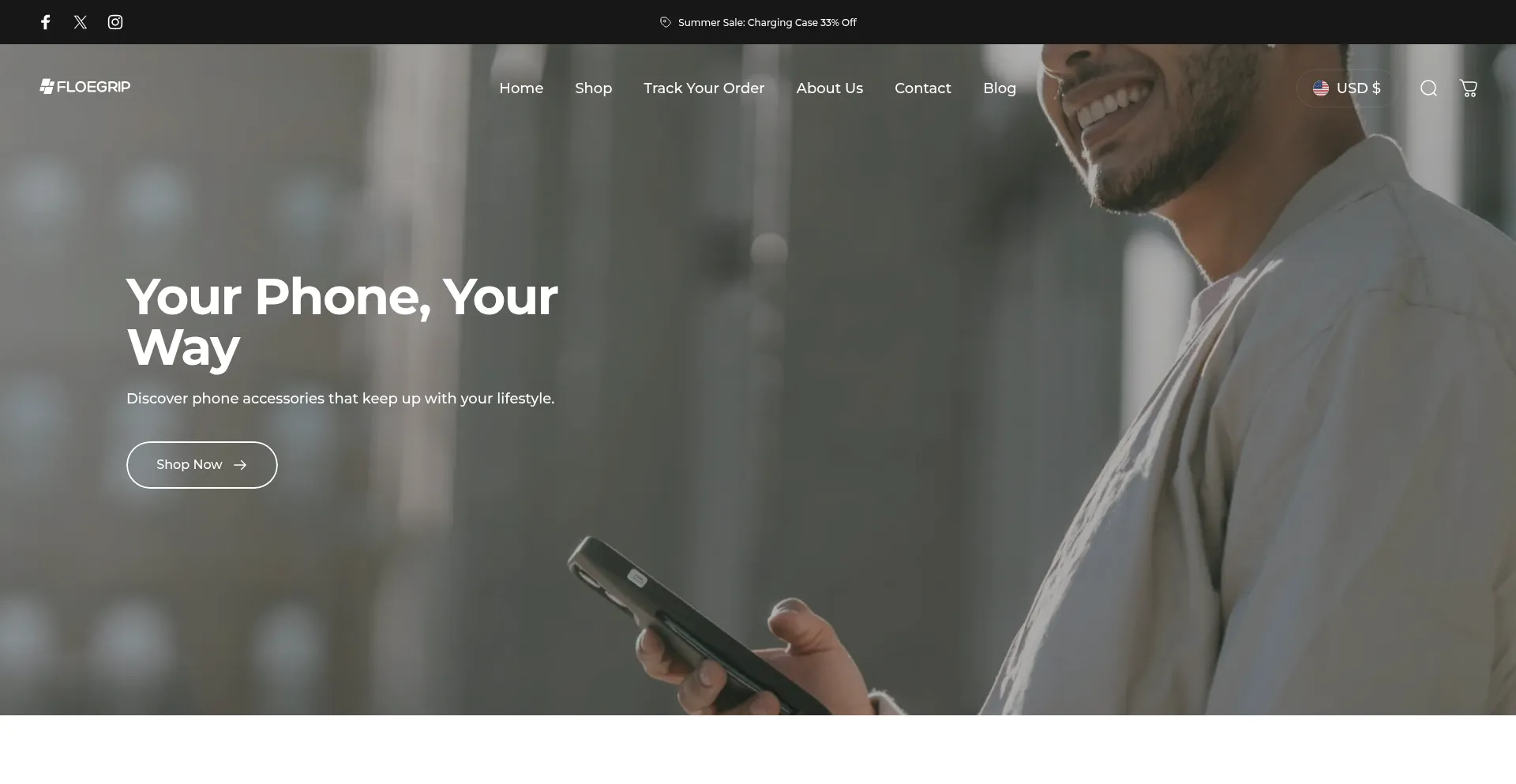 Website screenshot of Floegrip.com
