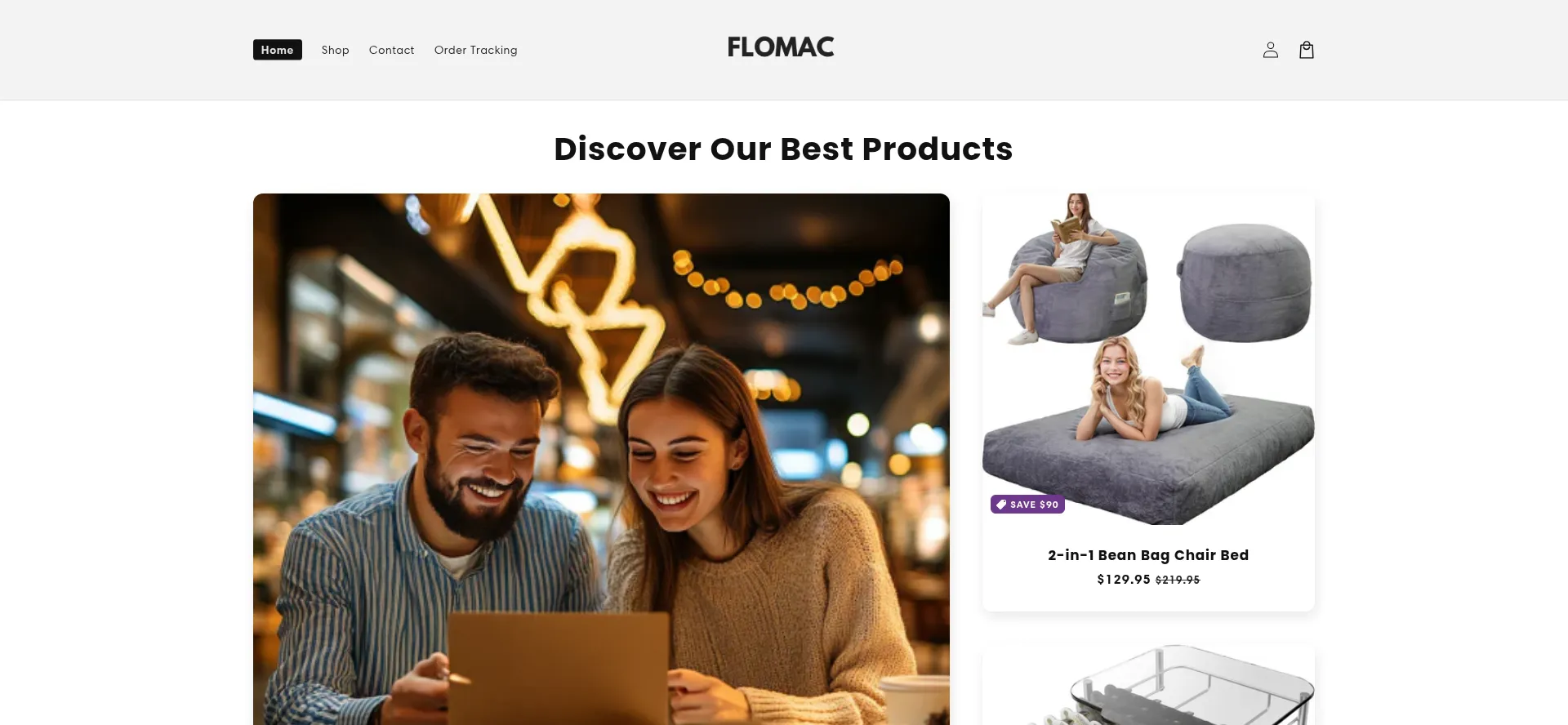 Website screenshot of Flomac.store