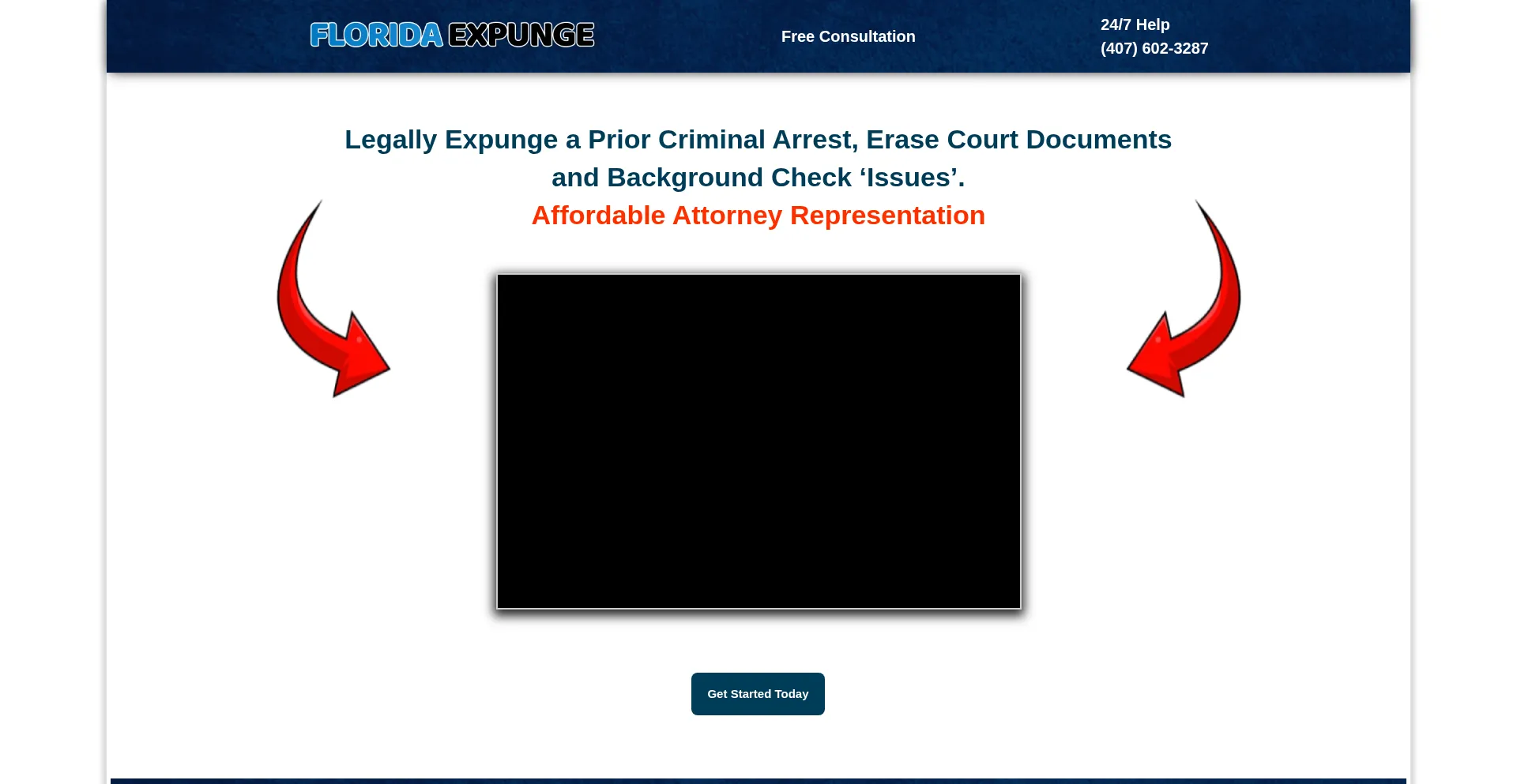 Website screenshot of Floridaexpunge.com