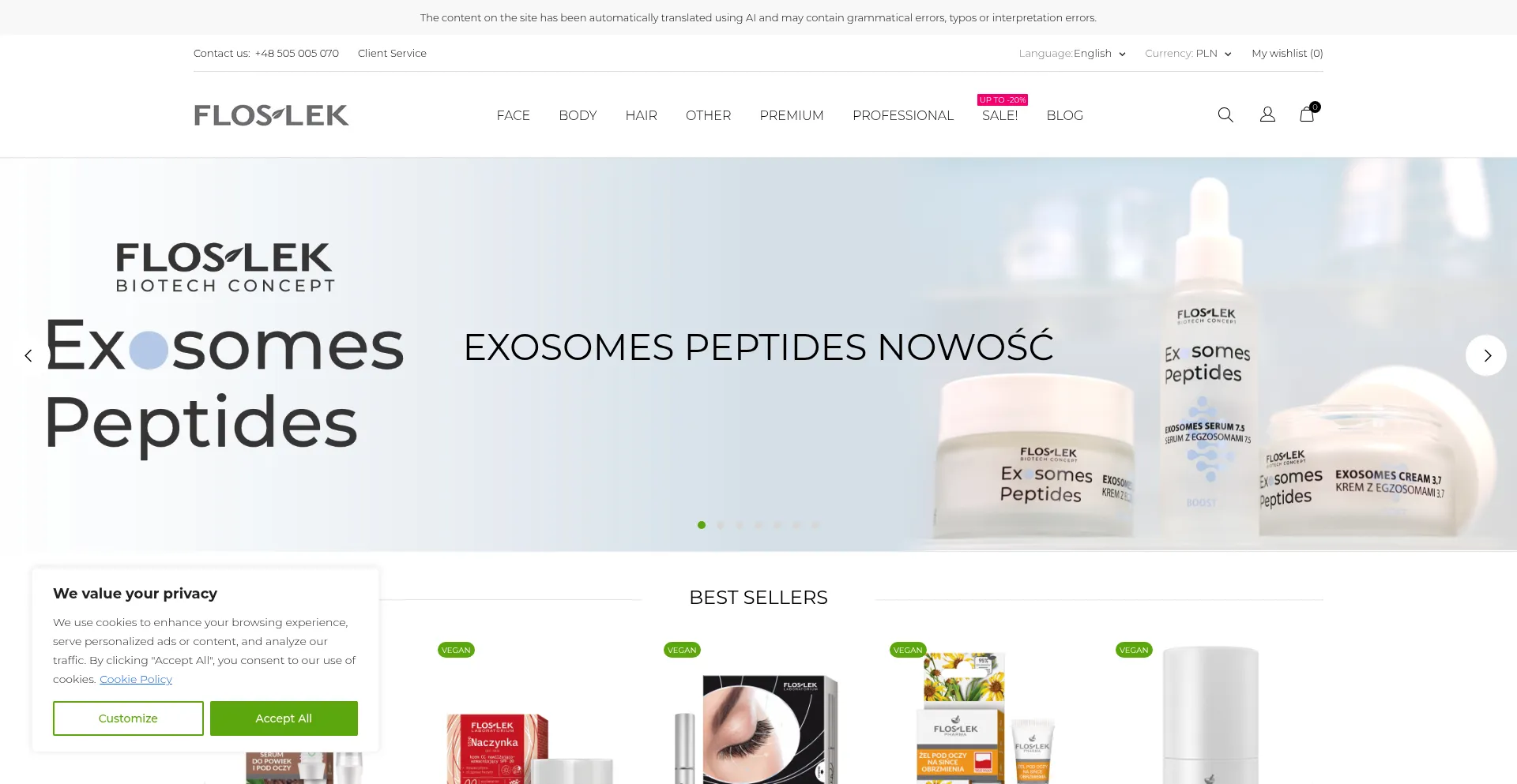 Website screenshot of Floslek.pl