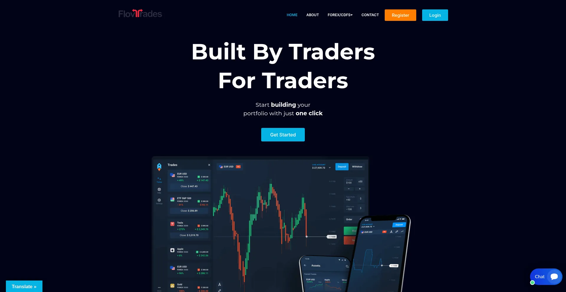Website screenshot of Flovtrades.com