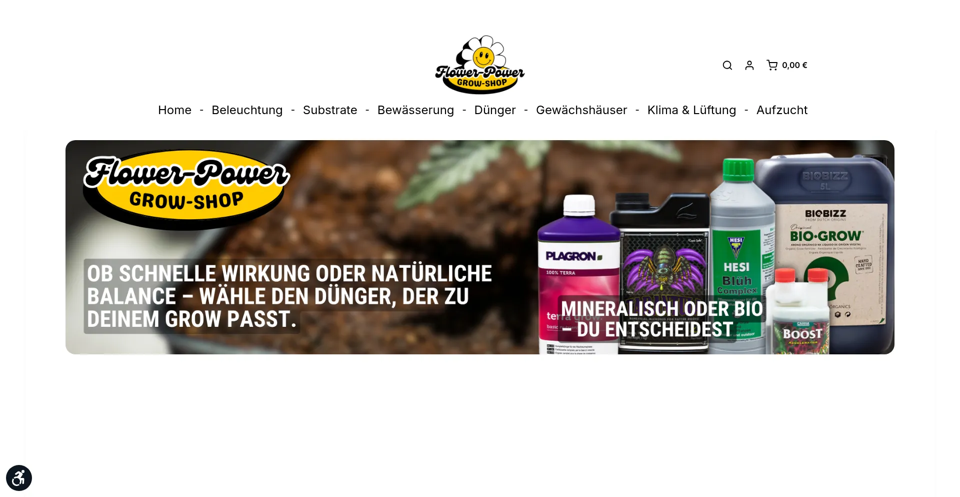 Website screenshot of Flowerpower-grow.com