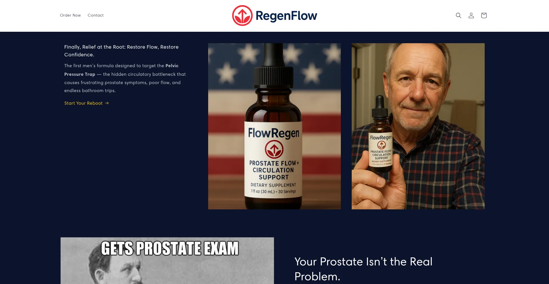Website screenshot of Flowregen.com