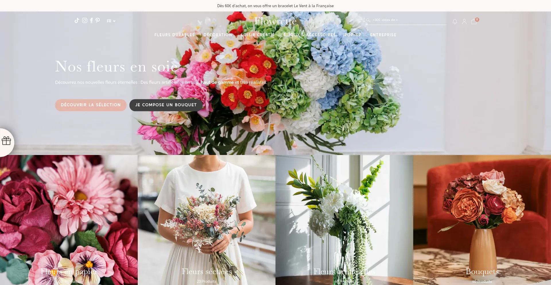 Website screenshot of Flowrette.com