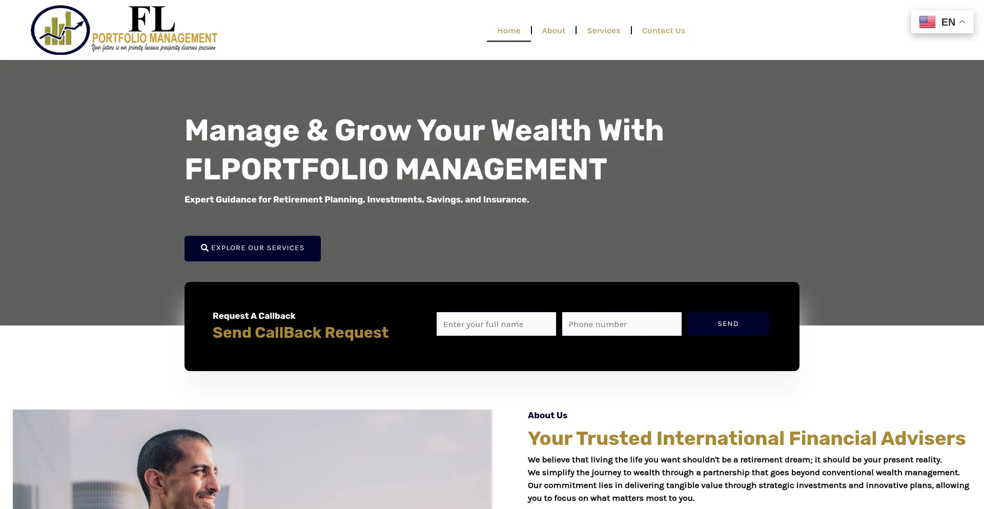 Website screenshot of Flpmgmt.eu