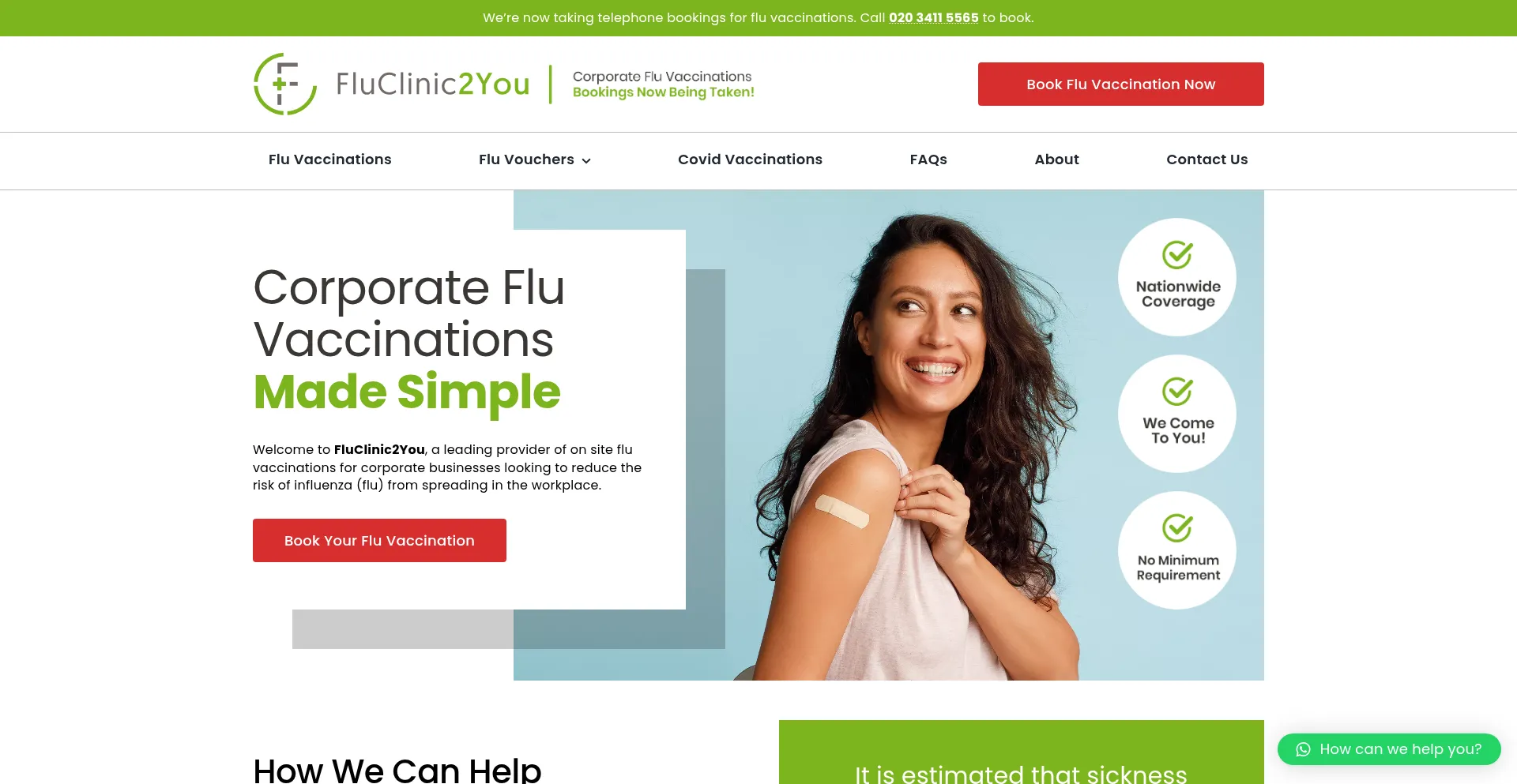 Website screenshot of Fluclinic2you.com