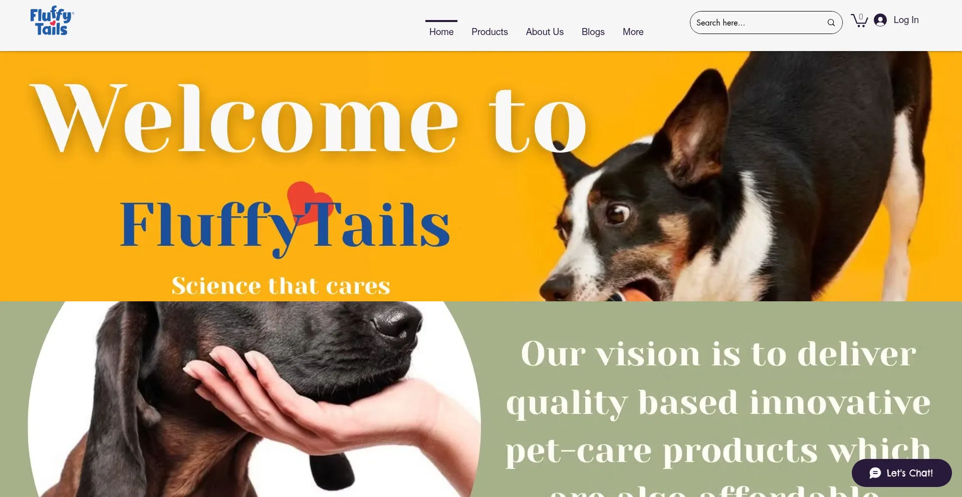 Website screenshot of Fluffytails.in