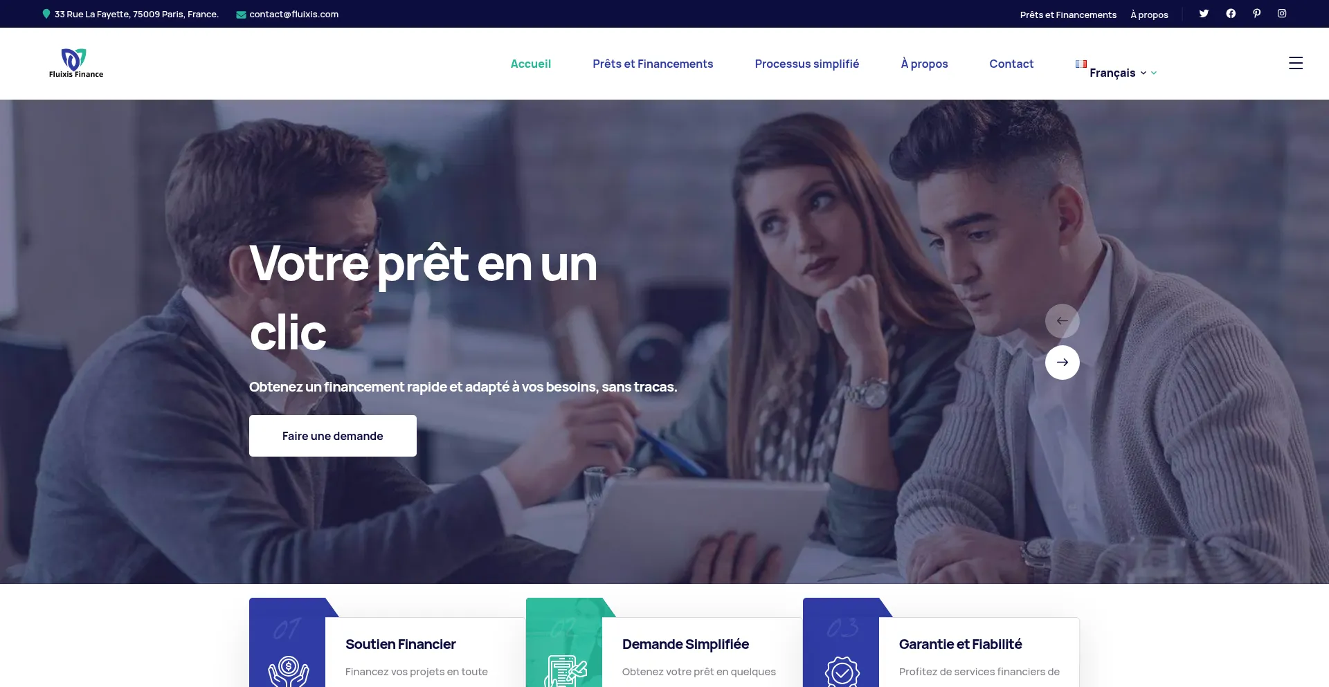 Website screenshot of Fluixis.com