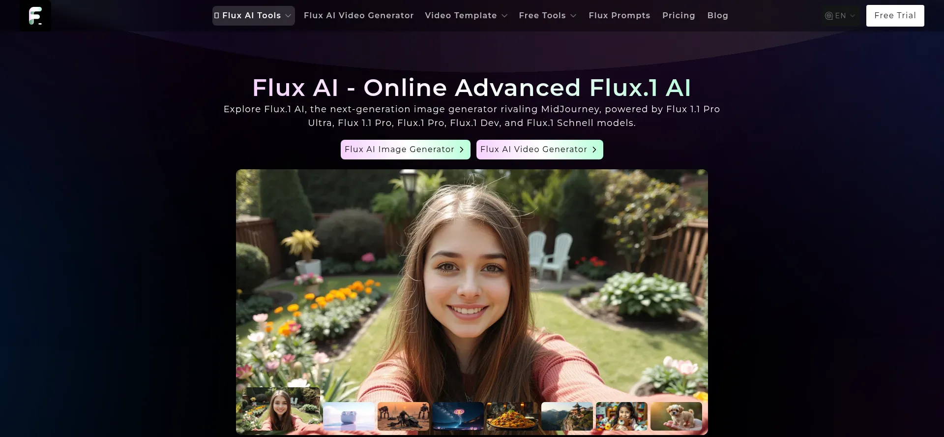 Website screenshot of Flux-ai.io