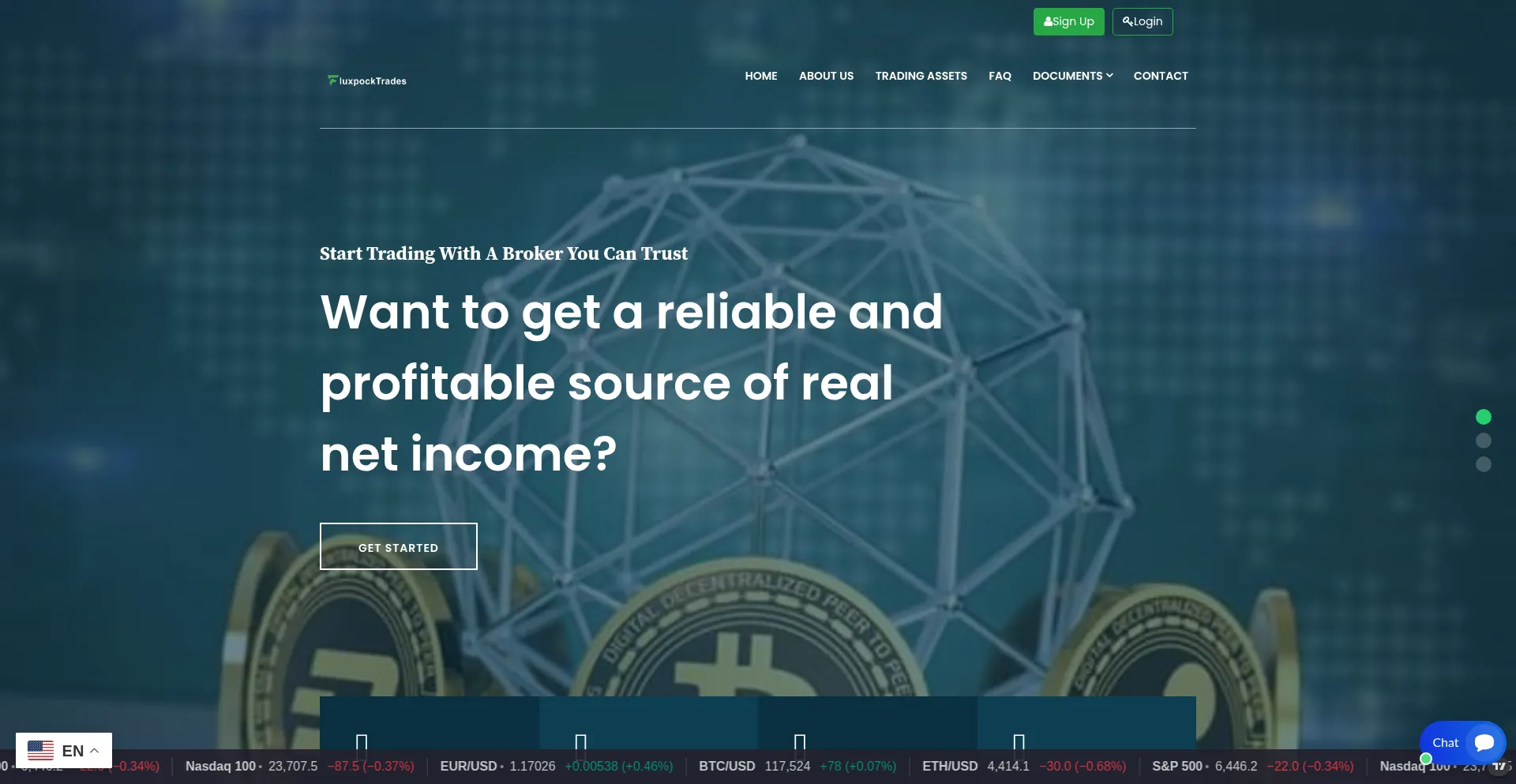 Website screenshot of Fluxpocktrades.com