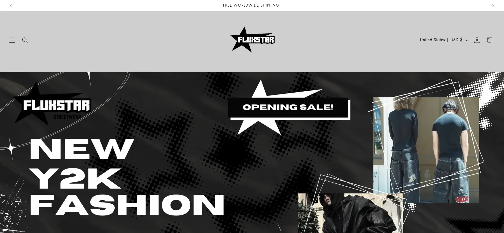 Website screenshot of Fluxstar.store