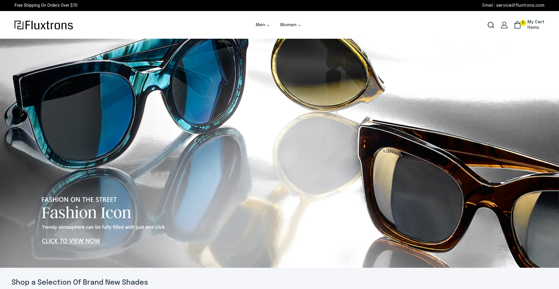 Website screenshot of Fluxtrons.com