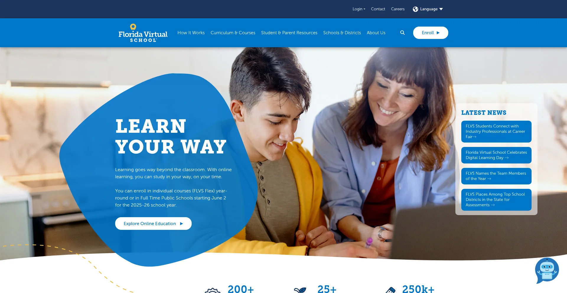 Website screenshot of Flvs.net