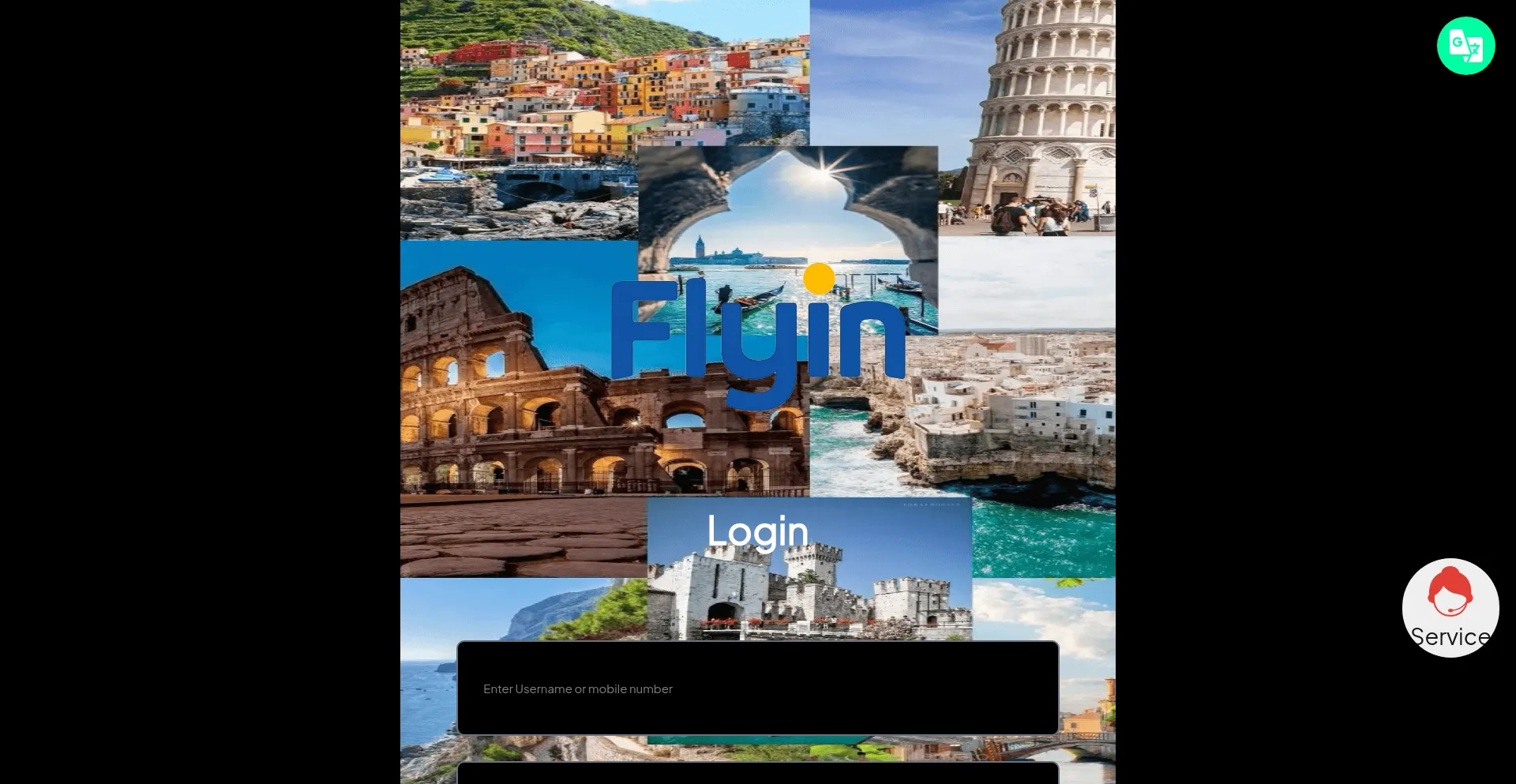 Website screenshot of Flyin.gigpanda.cc