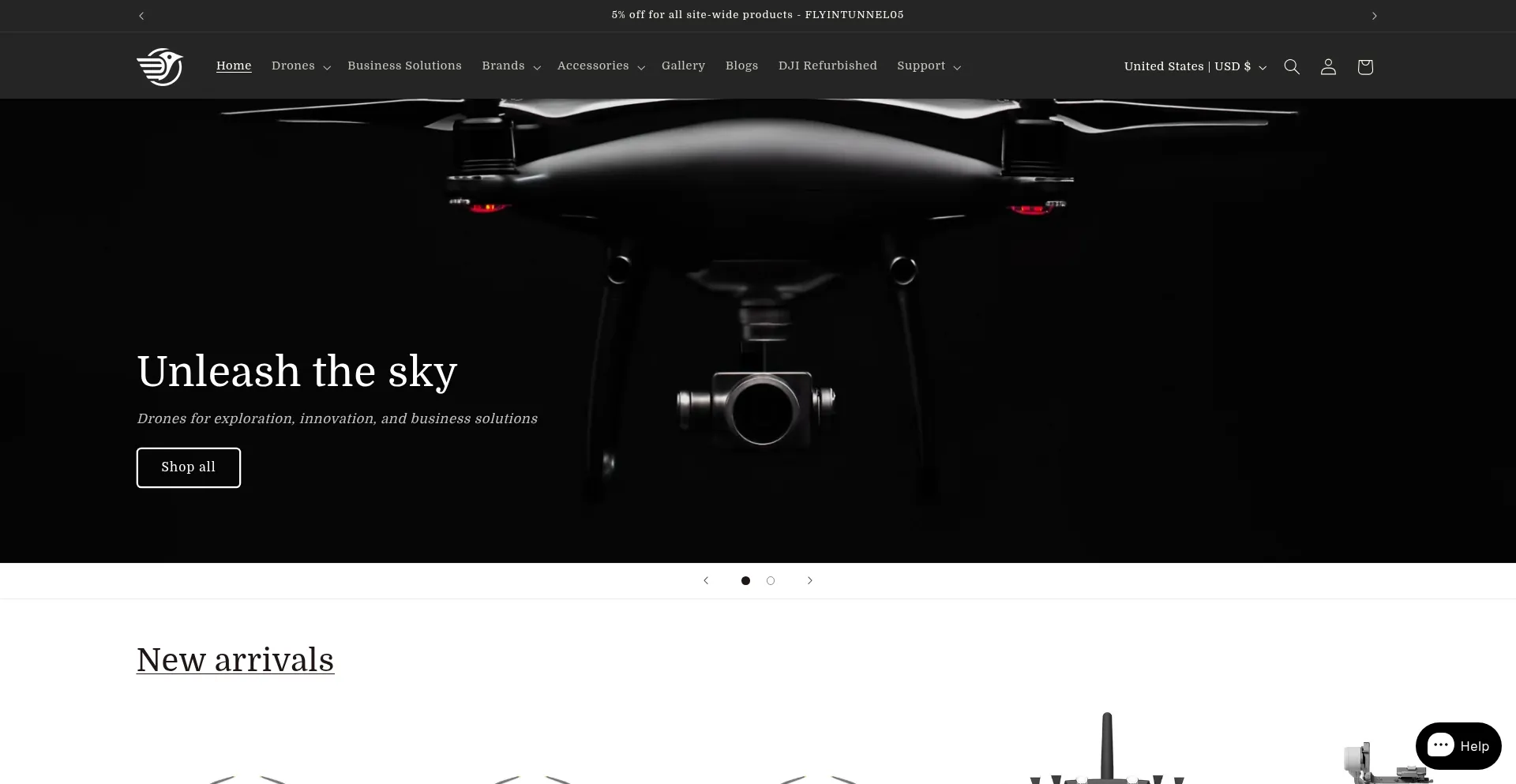 Website screenshot of Flyintunnel.com