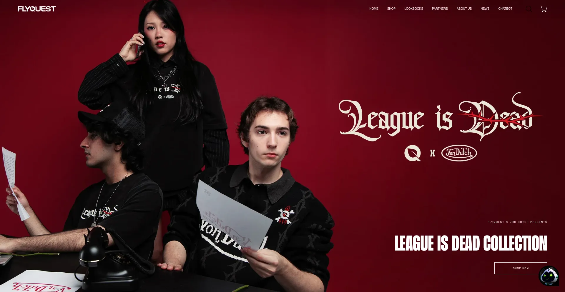 Website screenshot of Flyquest.gg