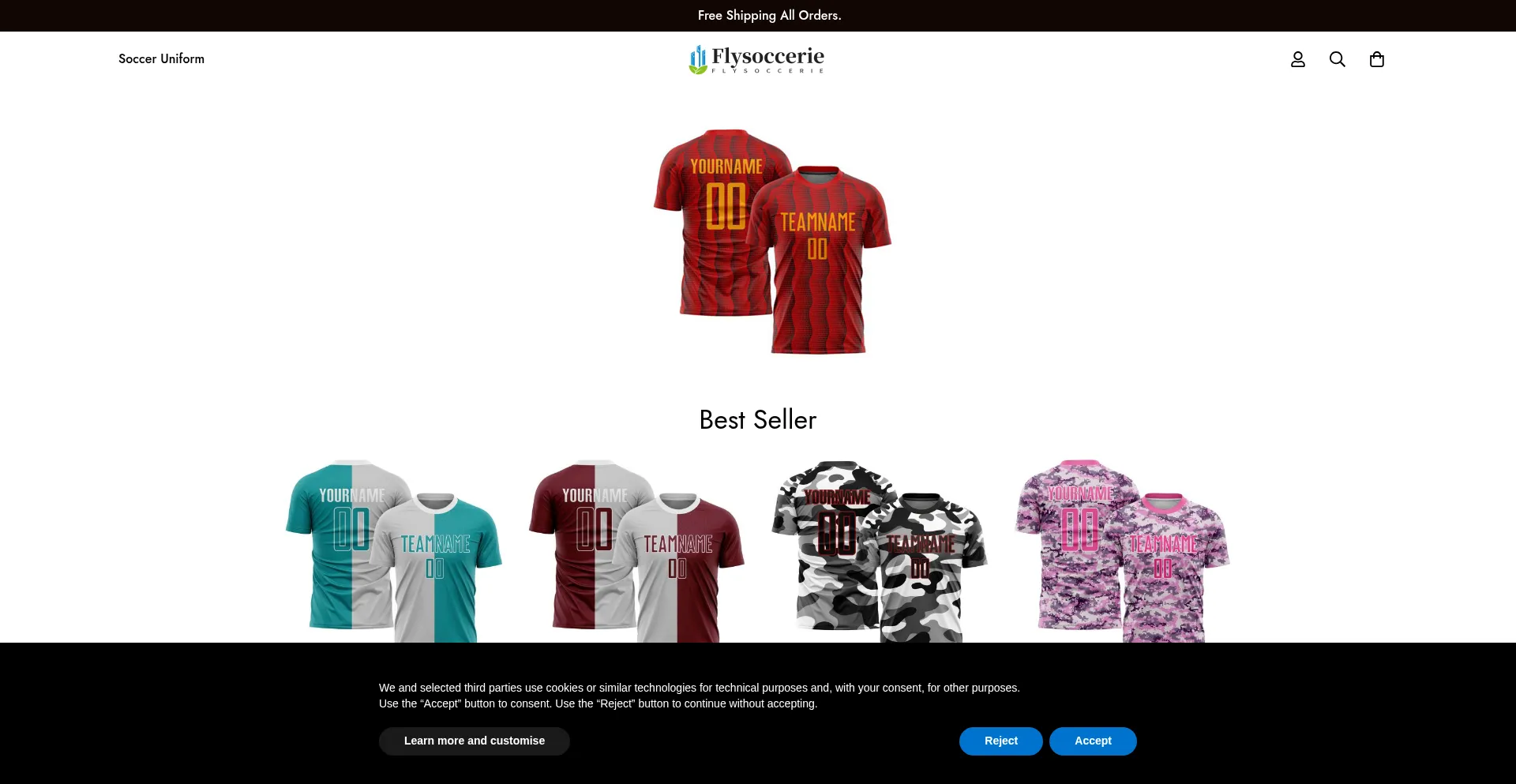 Website screenshot of Flysoccerie.com
