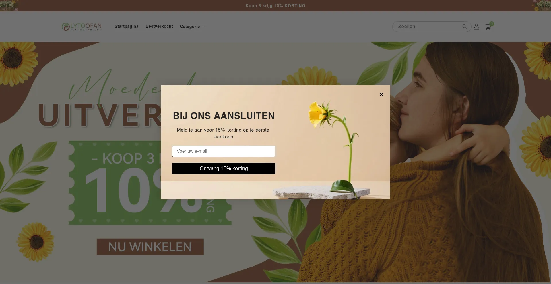 Website screenshot of Flytoofan.com