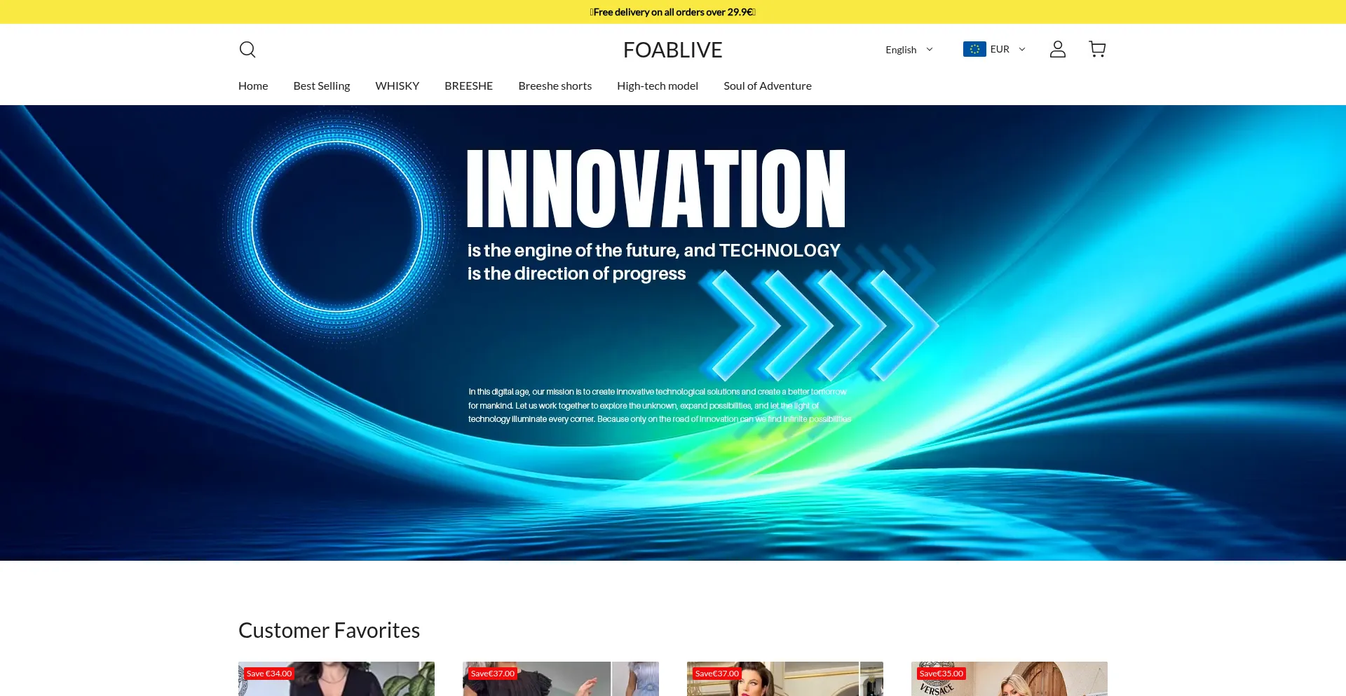Website screenshot of Foablive.com