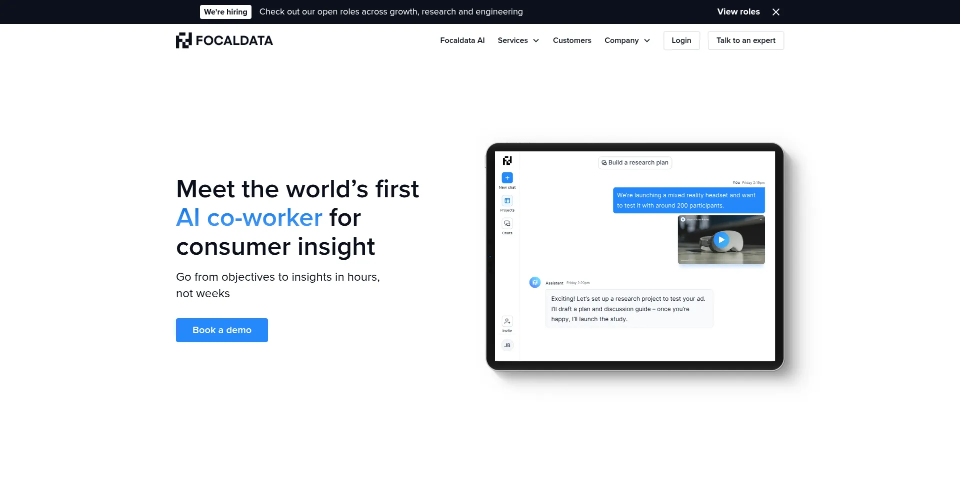 Website screenshot of Focaldata.com