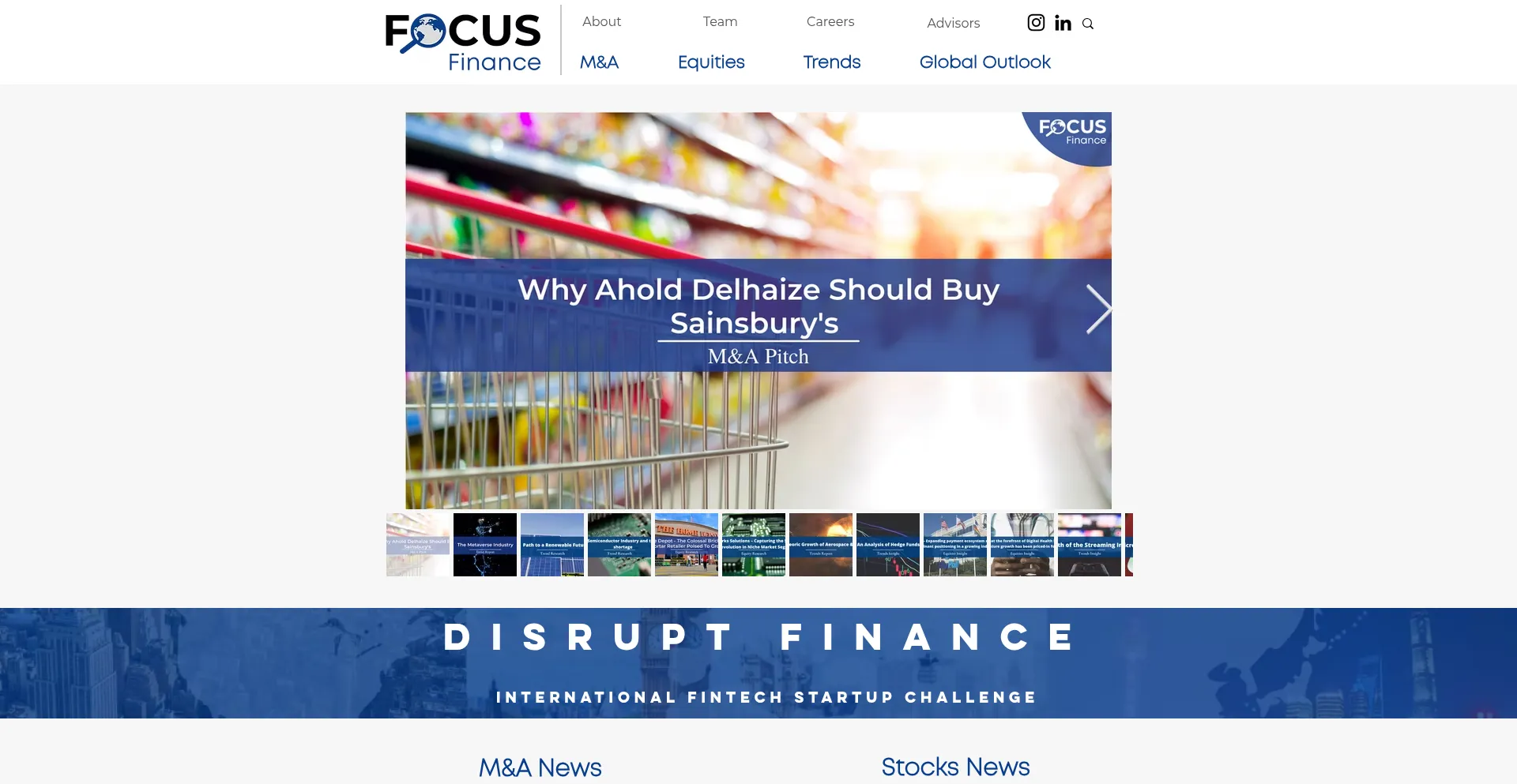 Website screenshot of Focusfinance.org