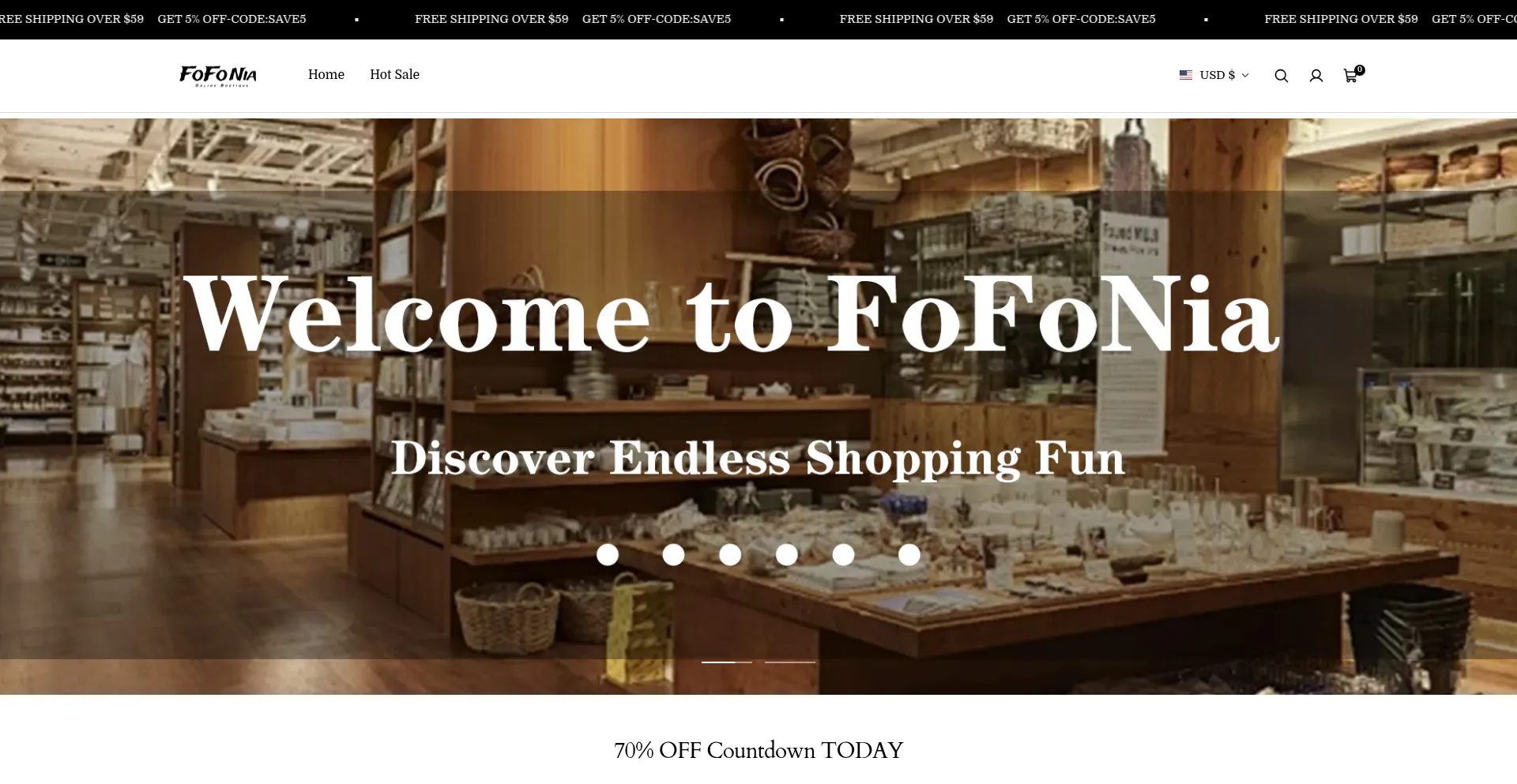 Website screenshot of Fofonia.com
