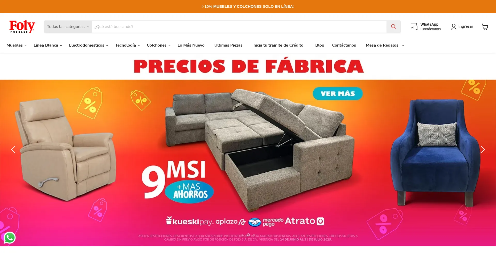 Website screenshot of Folymuebles.com