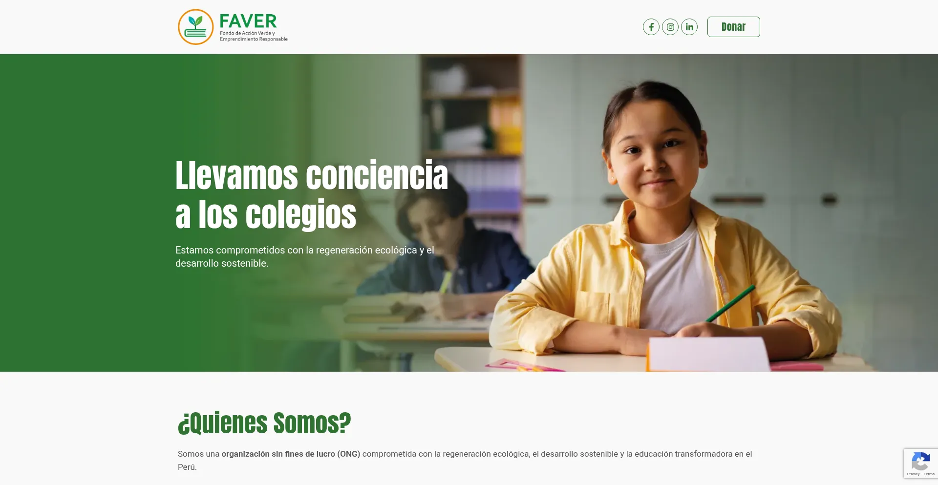 Website screenshot of Fondofaver.org