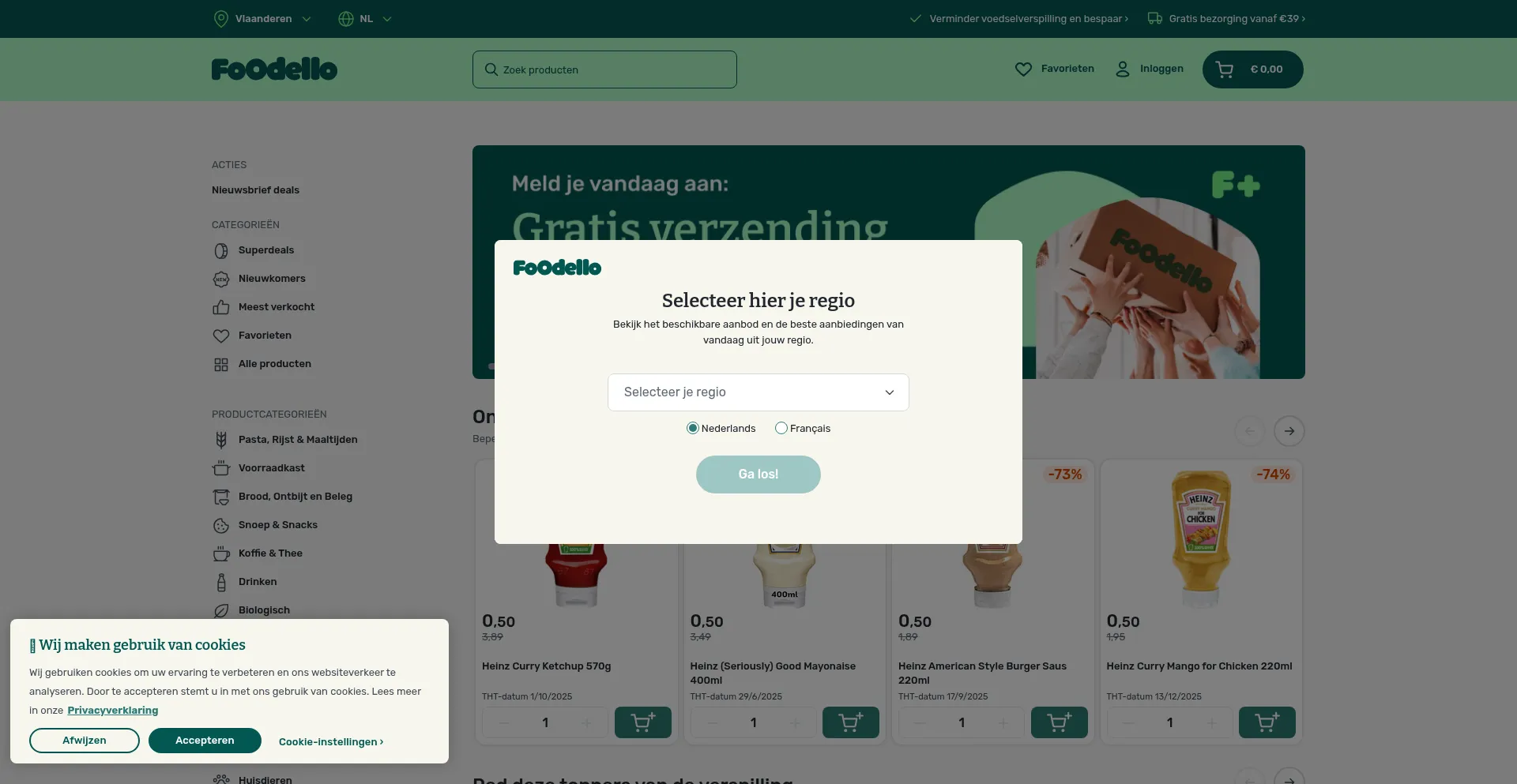 Website screenshot of Foodello.be