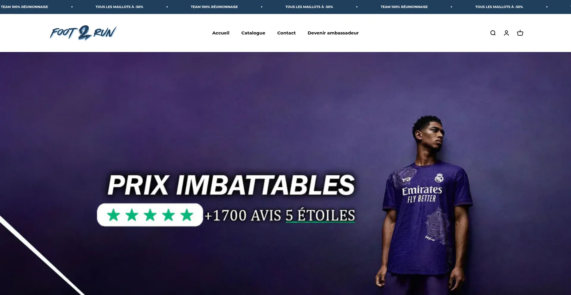 Website screenshot of Foot2run.com