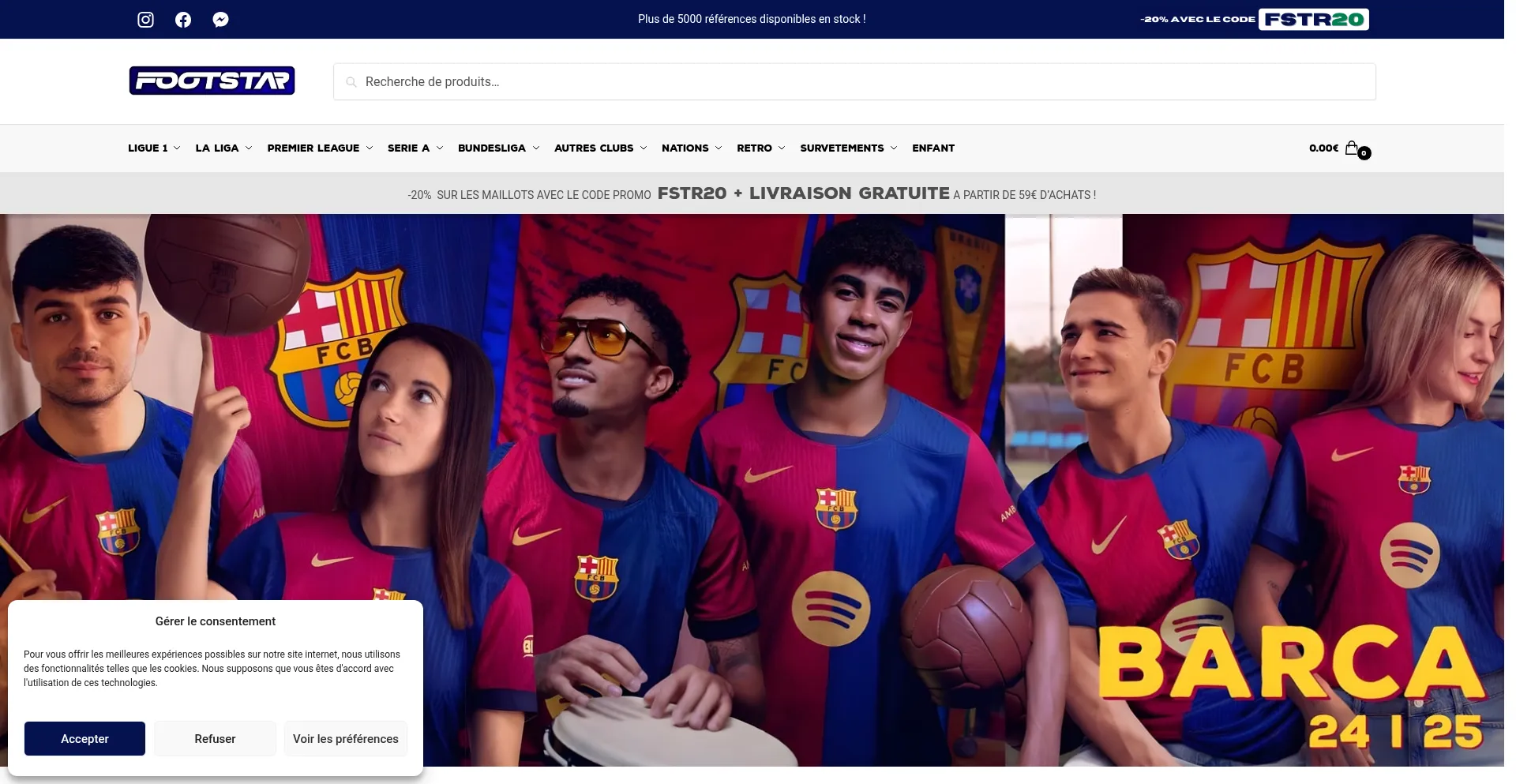 Website screenshot of Foot-star.com