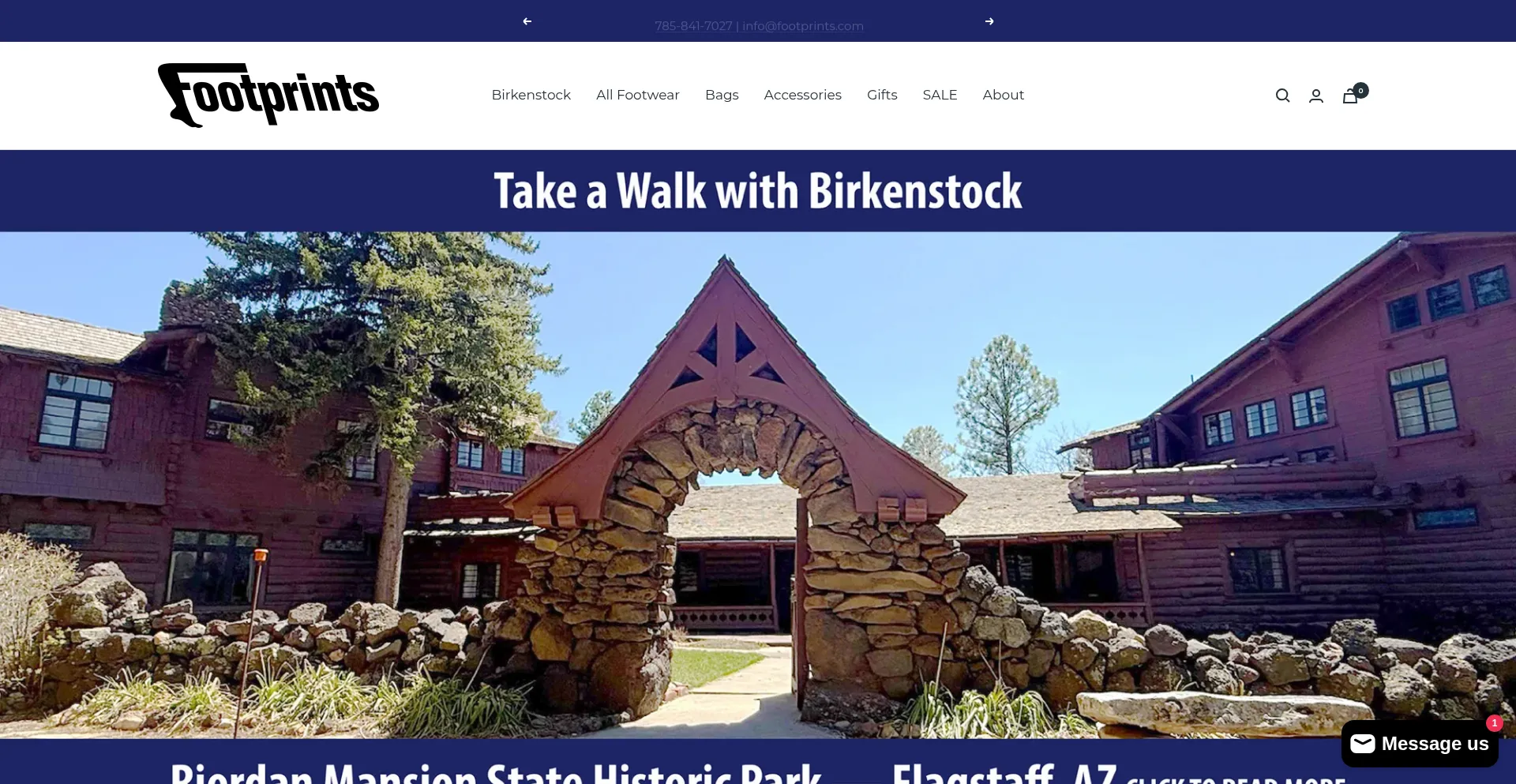 Website screenshot of Footprints.com