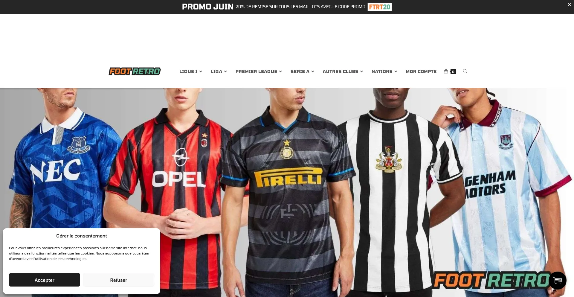 Website screenshot of Footretro.co