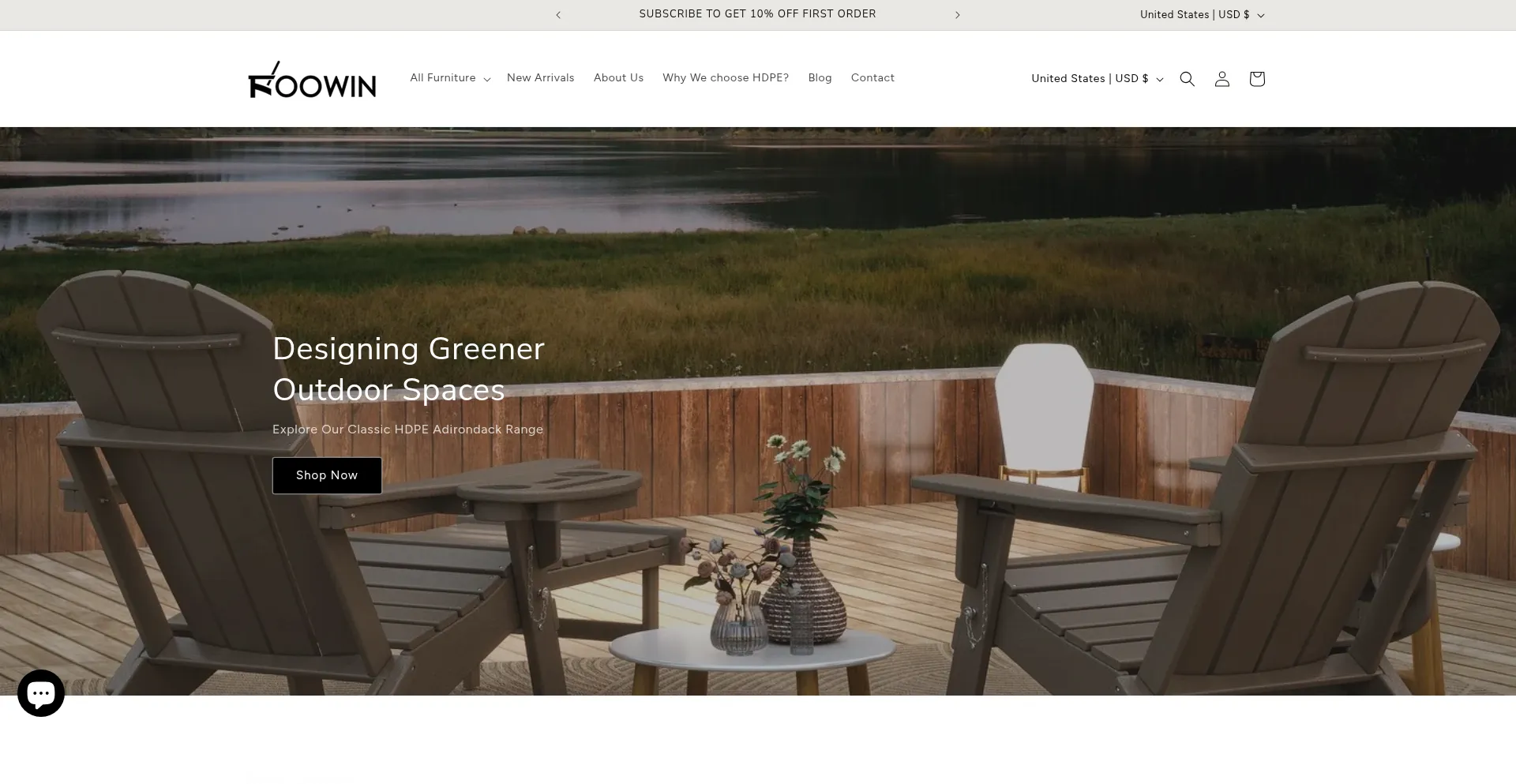 Website screenshot of Foowinliving.com