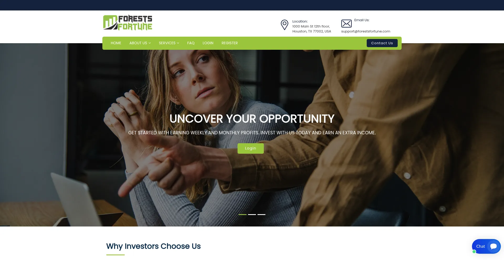 Website screenshot of Forestsfortune.com