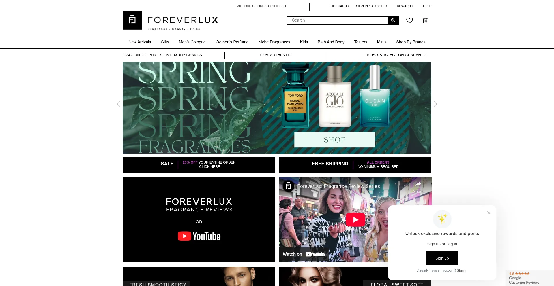 Website screenshot of Foreverlux.com