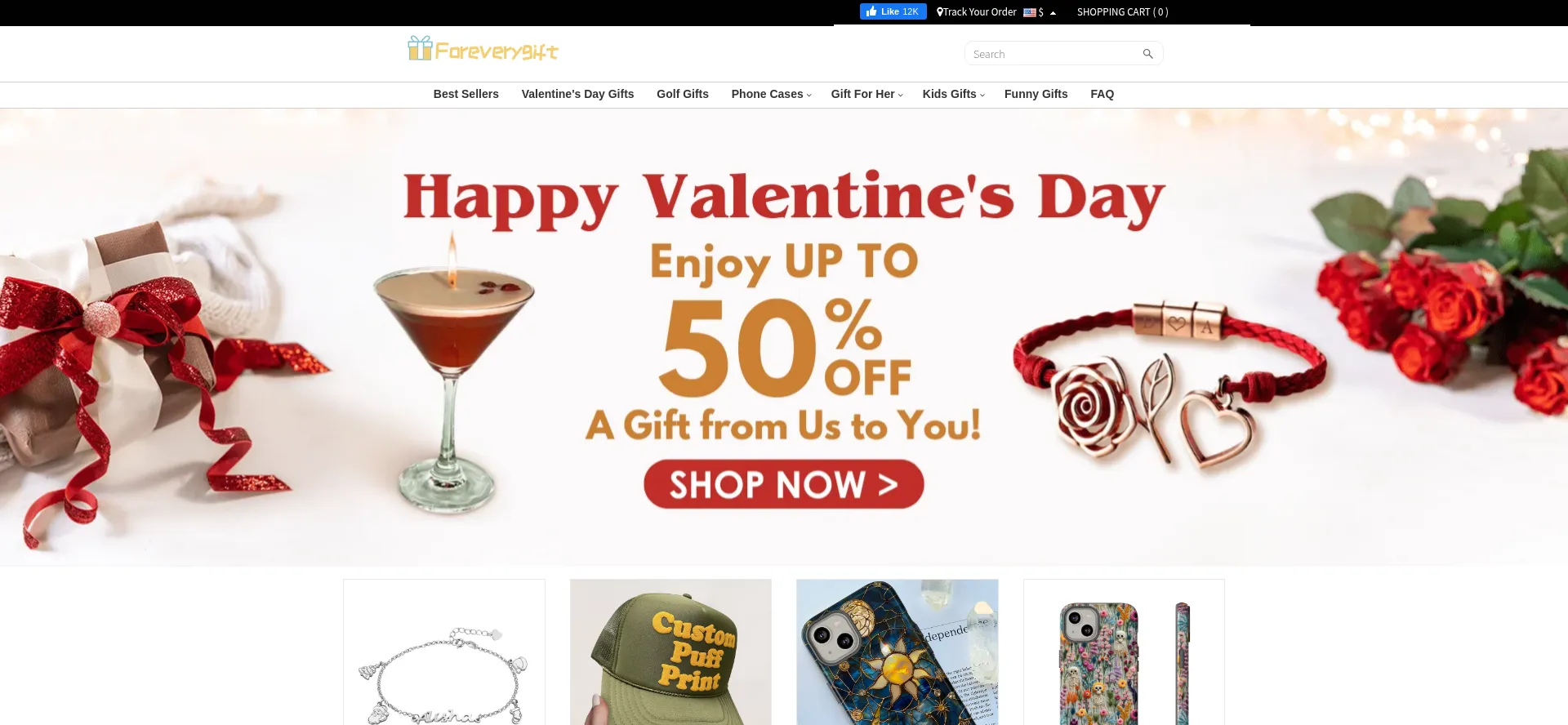 Website screenshot of Foreverygift.com