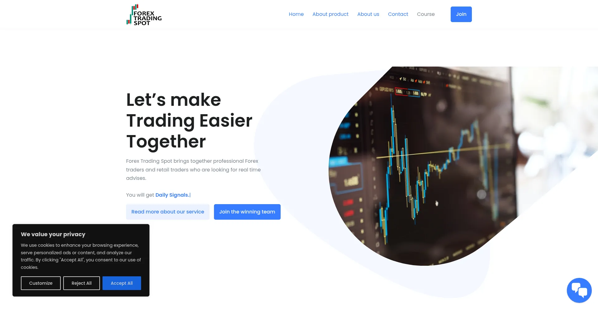 Website screenshot of Forex-trading-spot.com