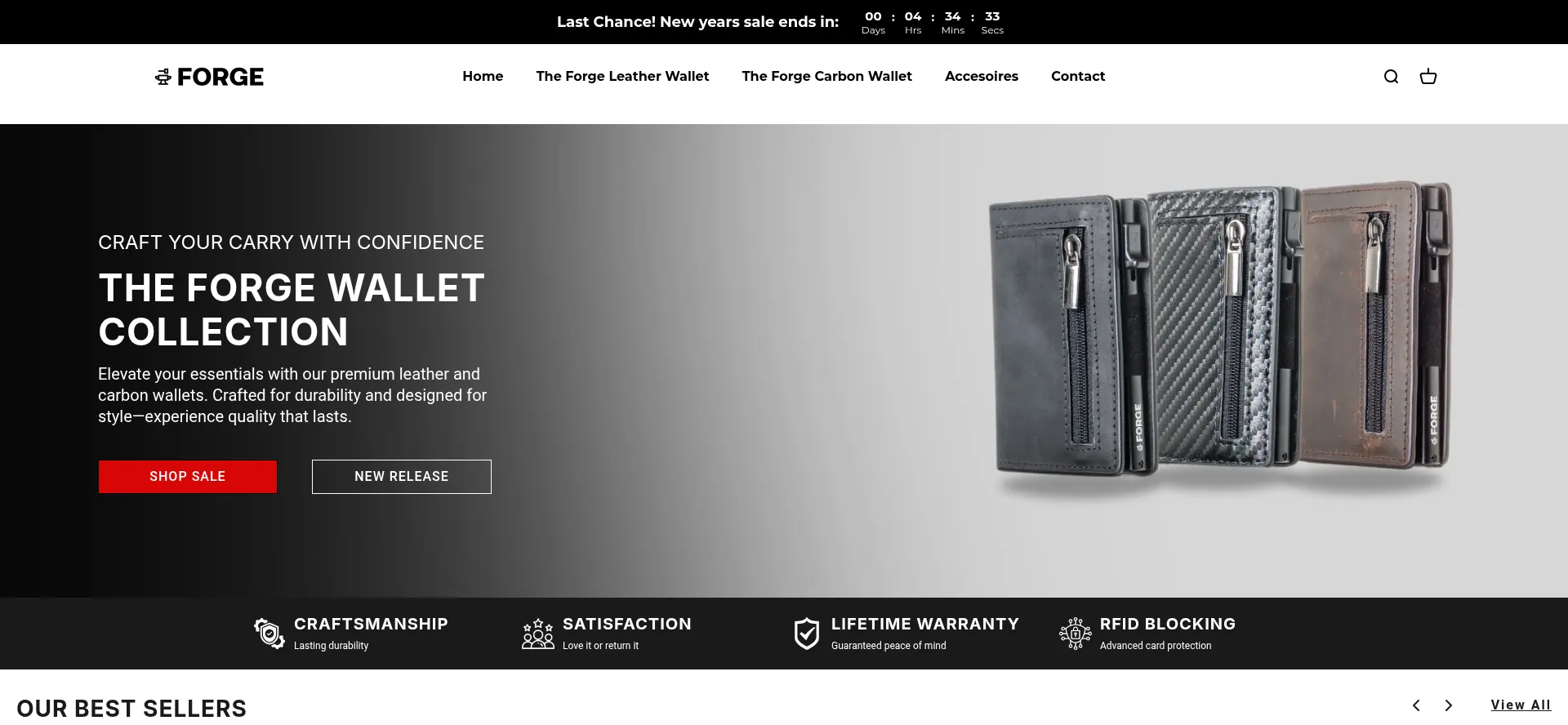 Website screenshot of Forge-wallet.com