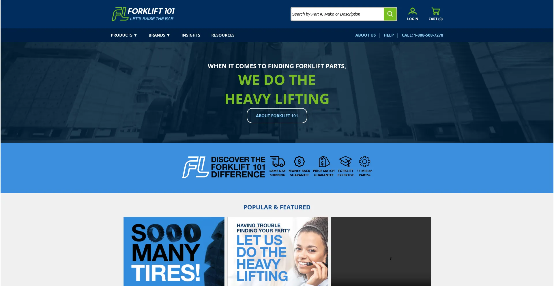 Website screenshot of Forkliftpartsales.com