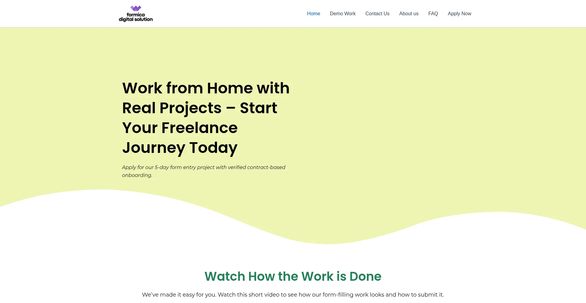 Website screenshot of Formicadigitalsolution.site