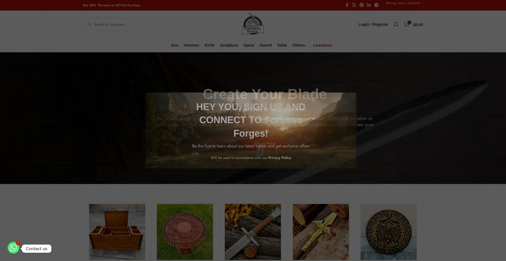 Website screenshot of Fortressforges.com