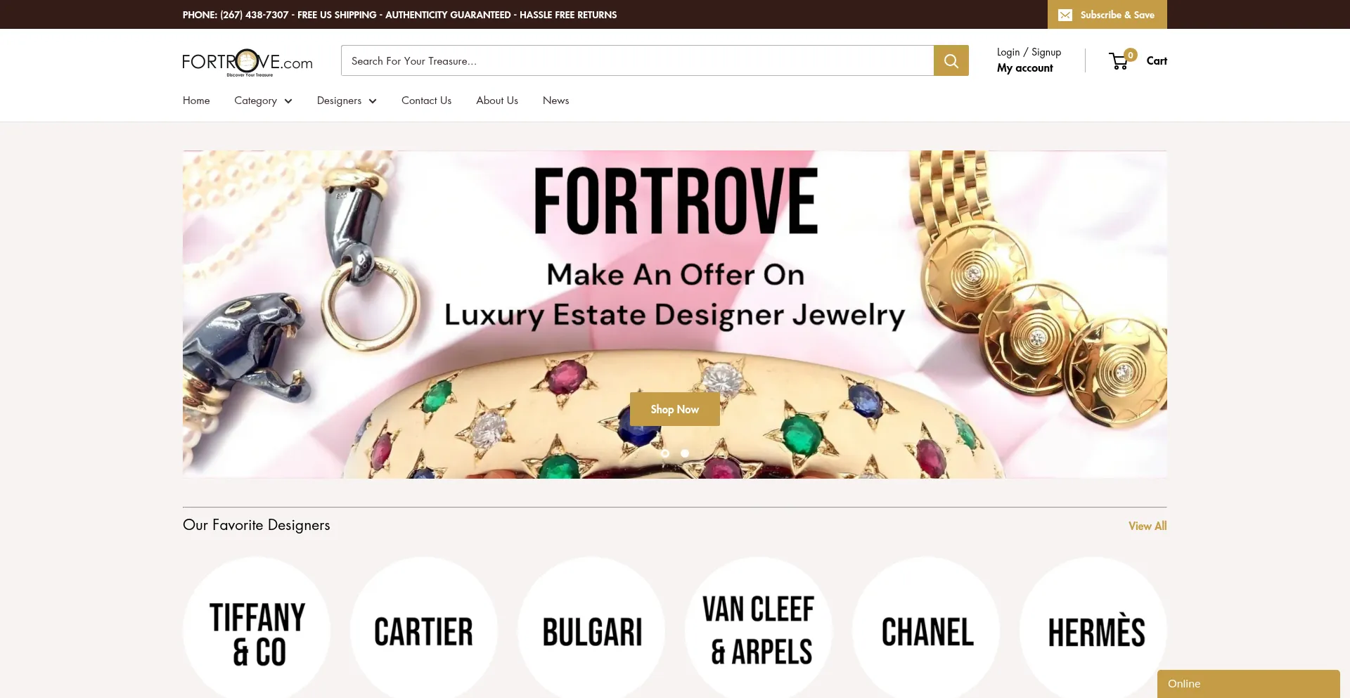 Website screenshot of Fortrove.com