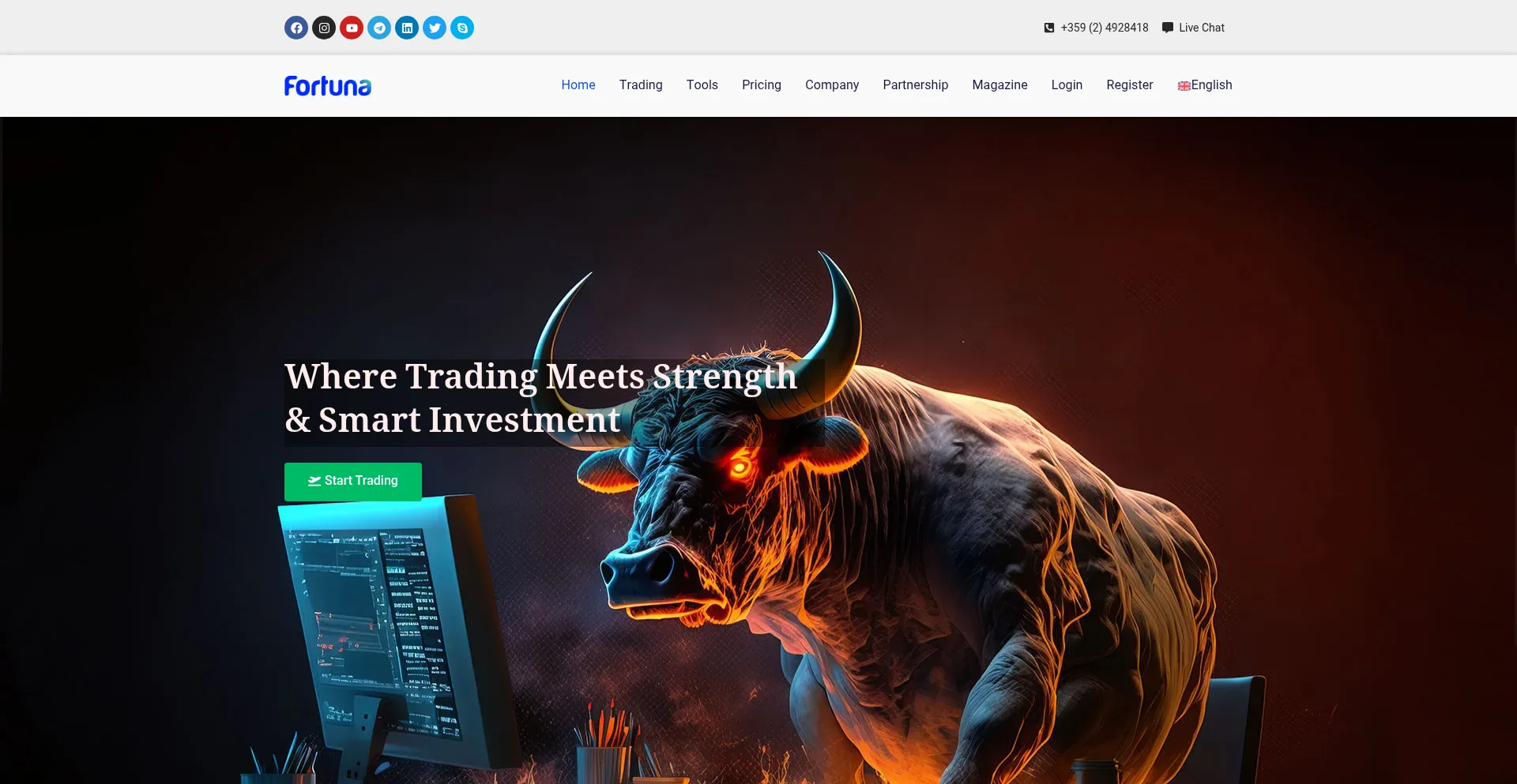 Website screenshot of Fortunamarkets.com