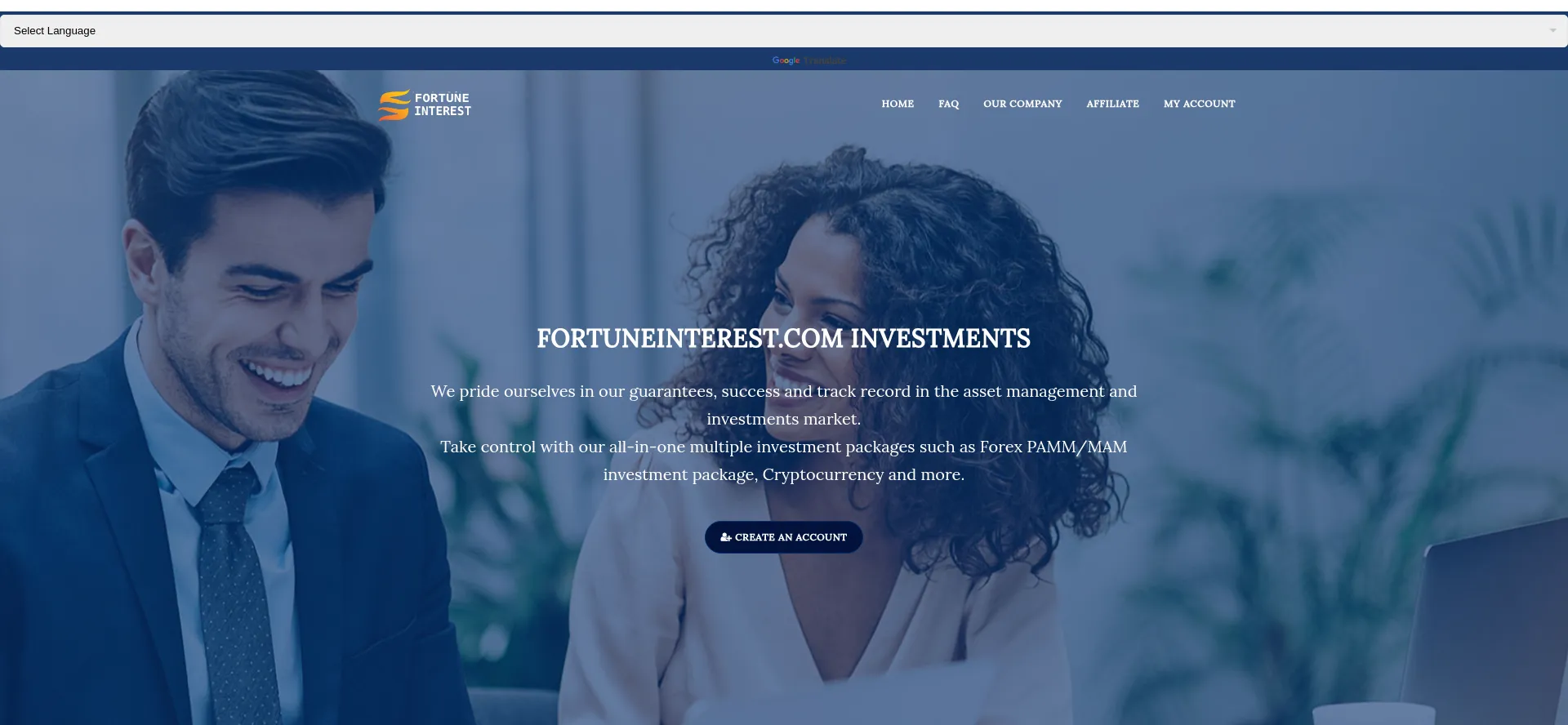 Website screenshot of Fortuneinterest.com