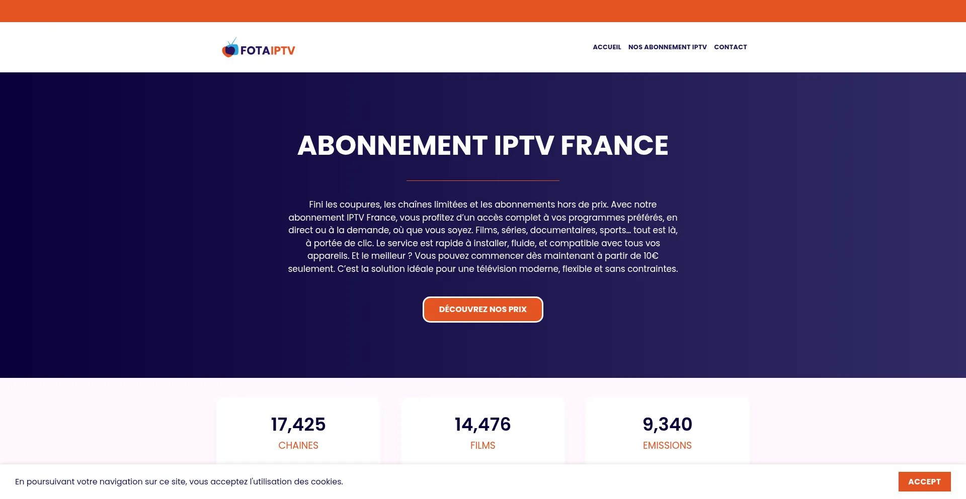 Website screenshot of Fotaiptv.com