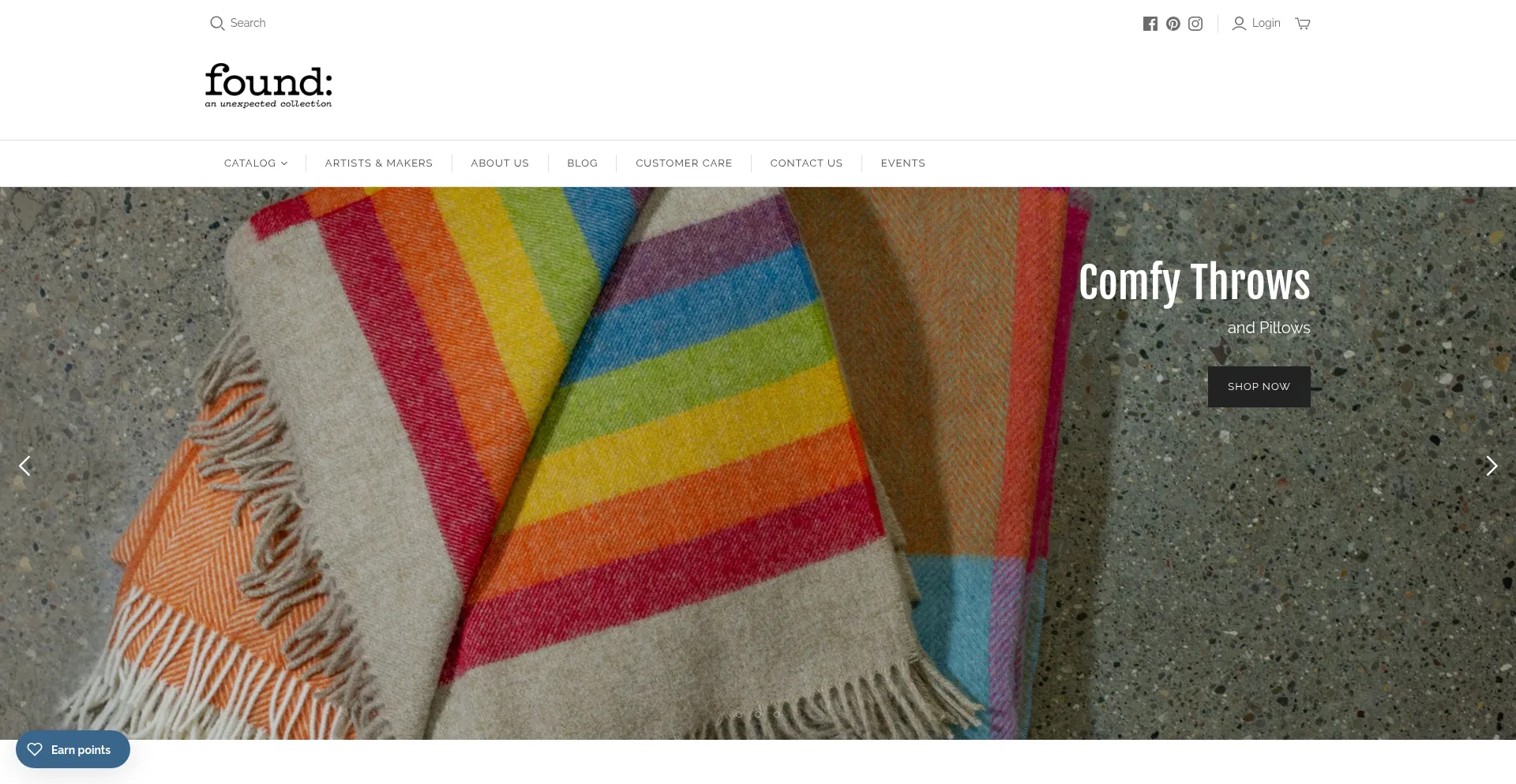 Website screenshot of Foundgallery.com
