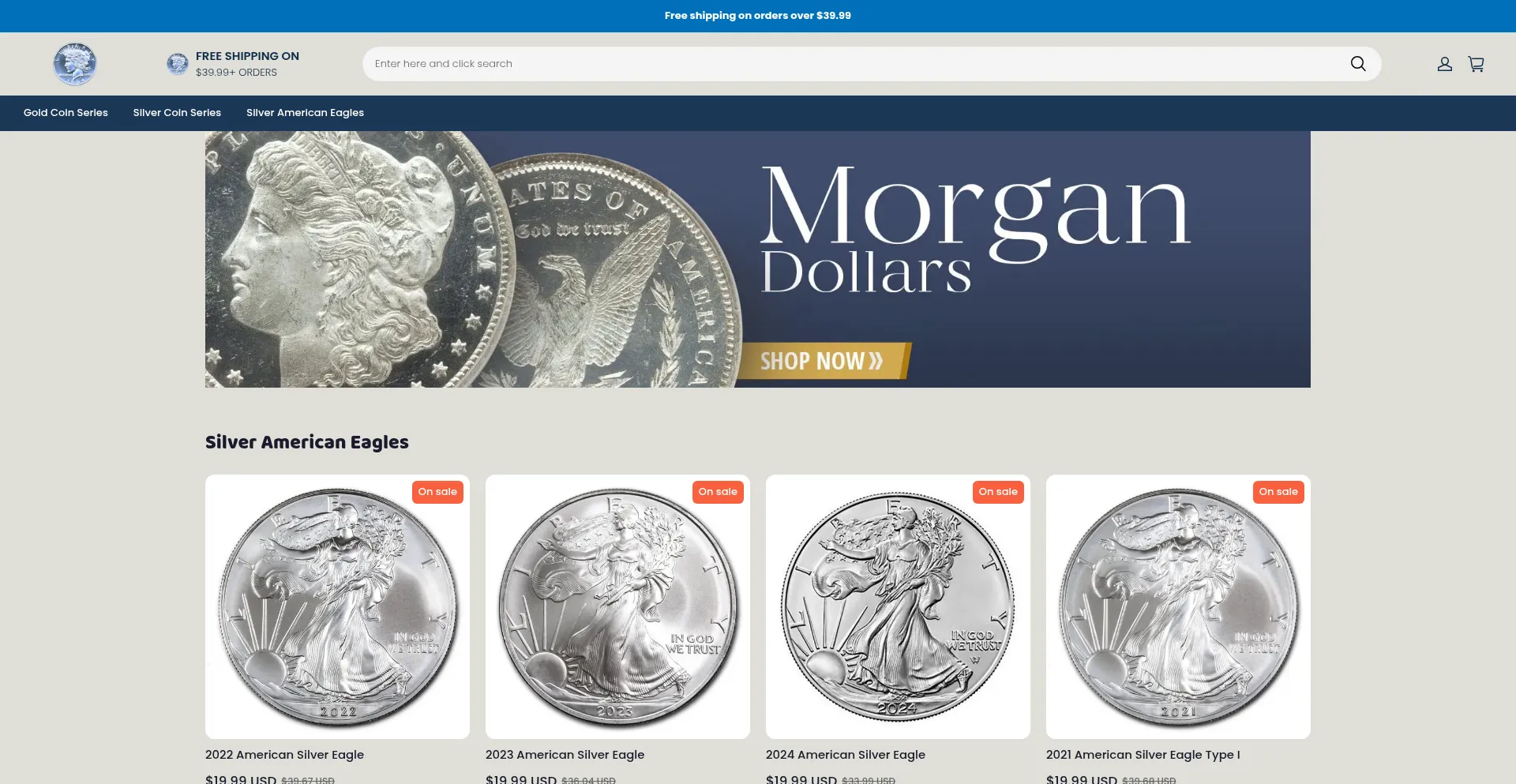 Website screenshot of Foundingrelics.com