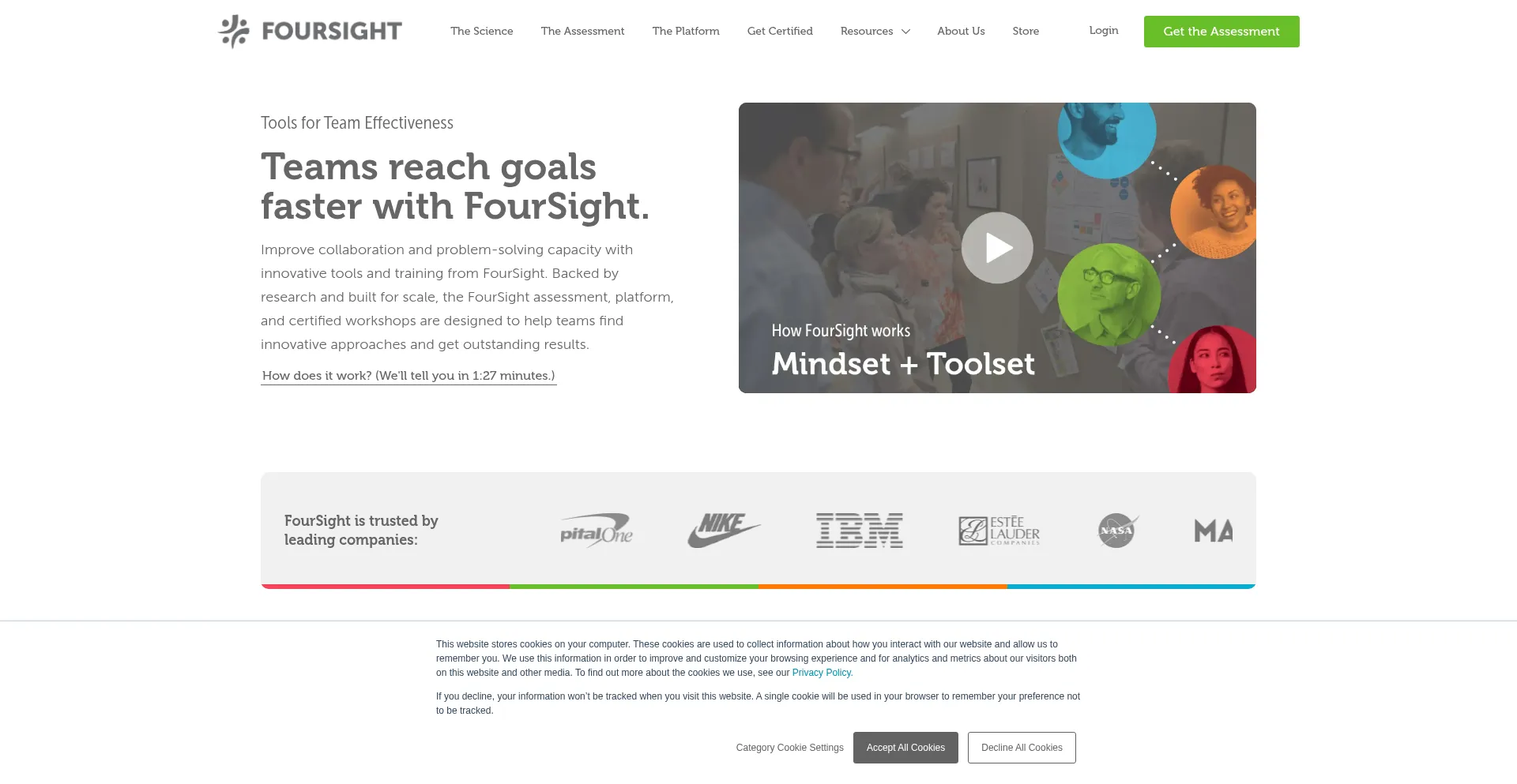 Website screenshot of Foursightonline.com