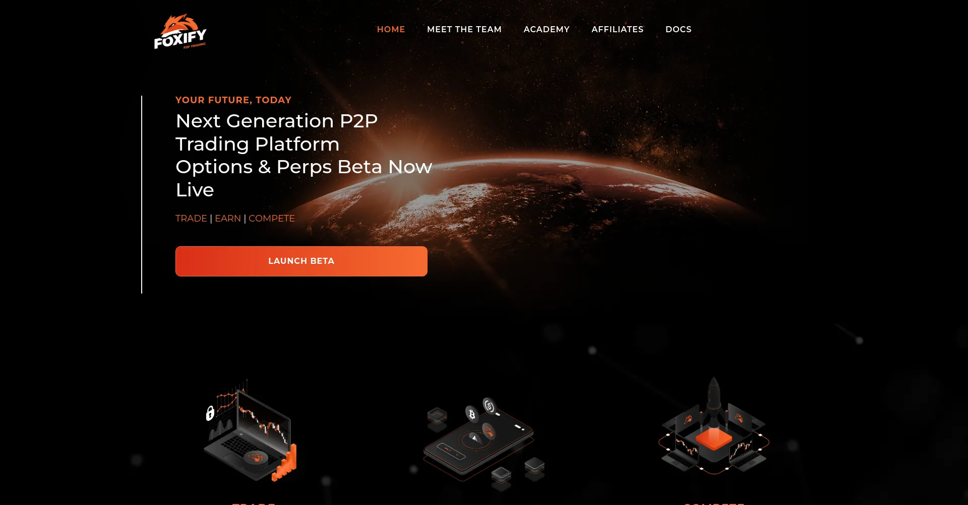 Website screenshot of Foxify.trade